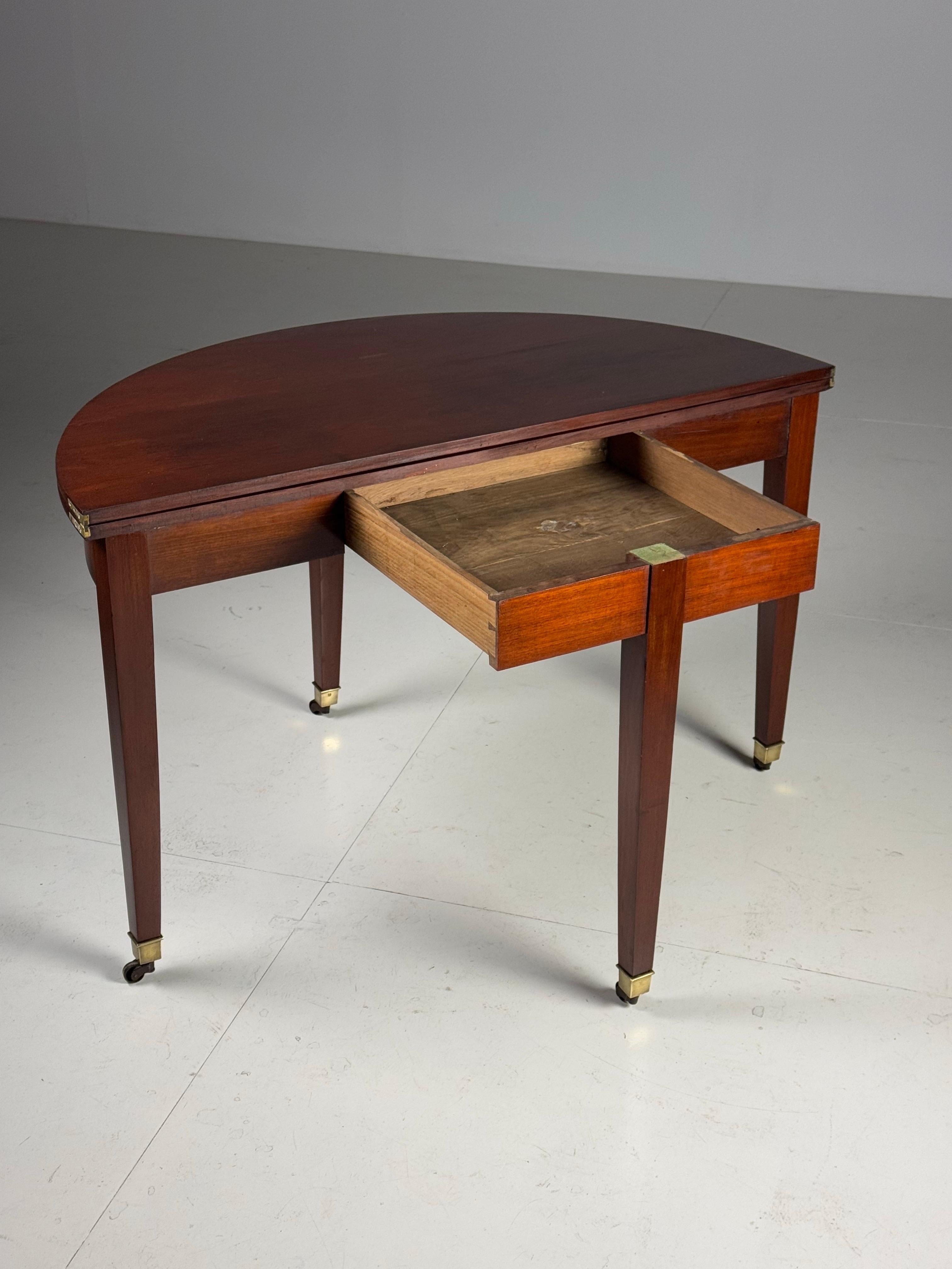 Empire Half Moon console table Mahogany For Sale 7