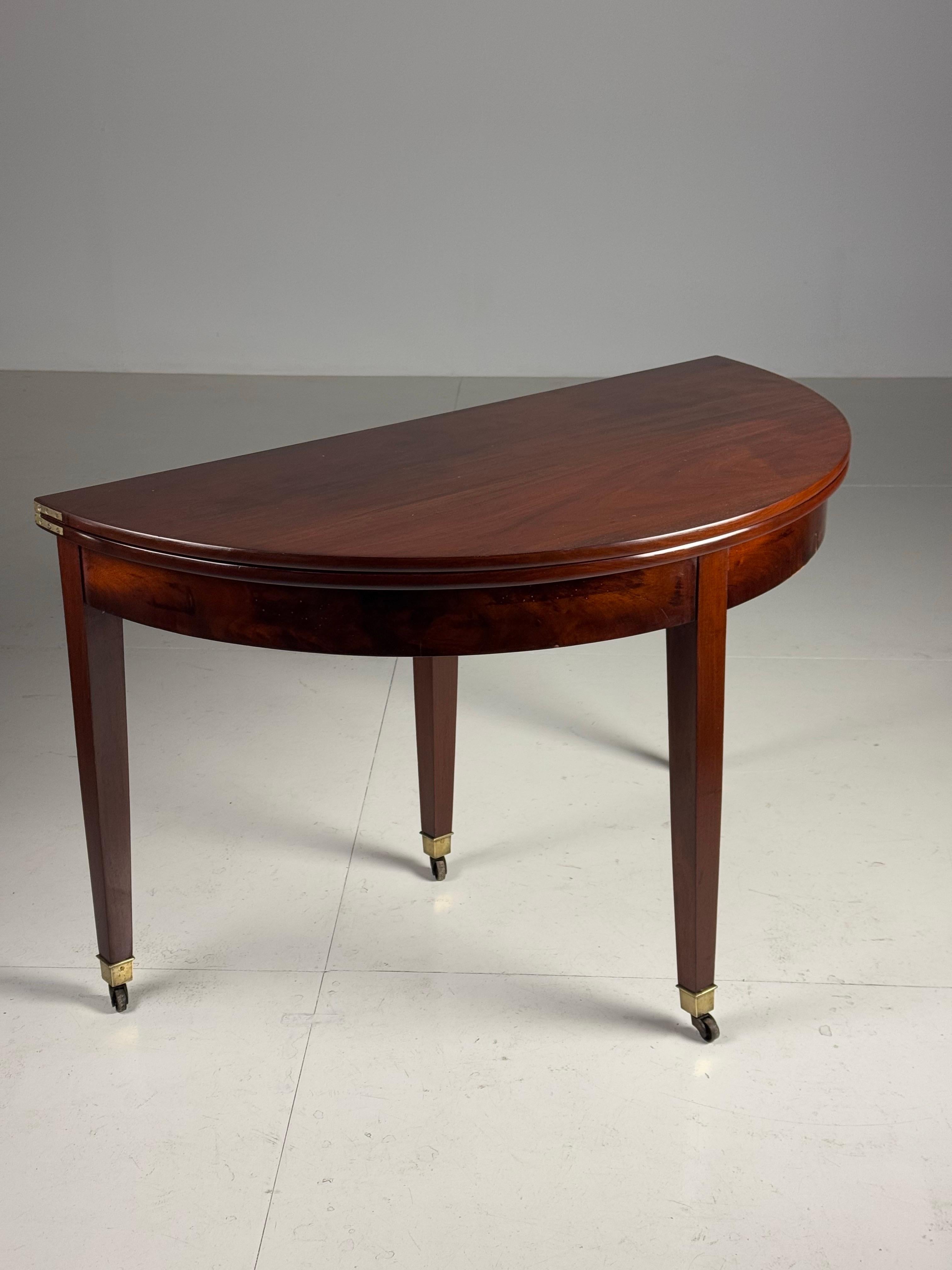 Empire Half Moon console table Mahogany For Sale 13