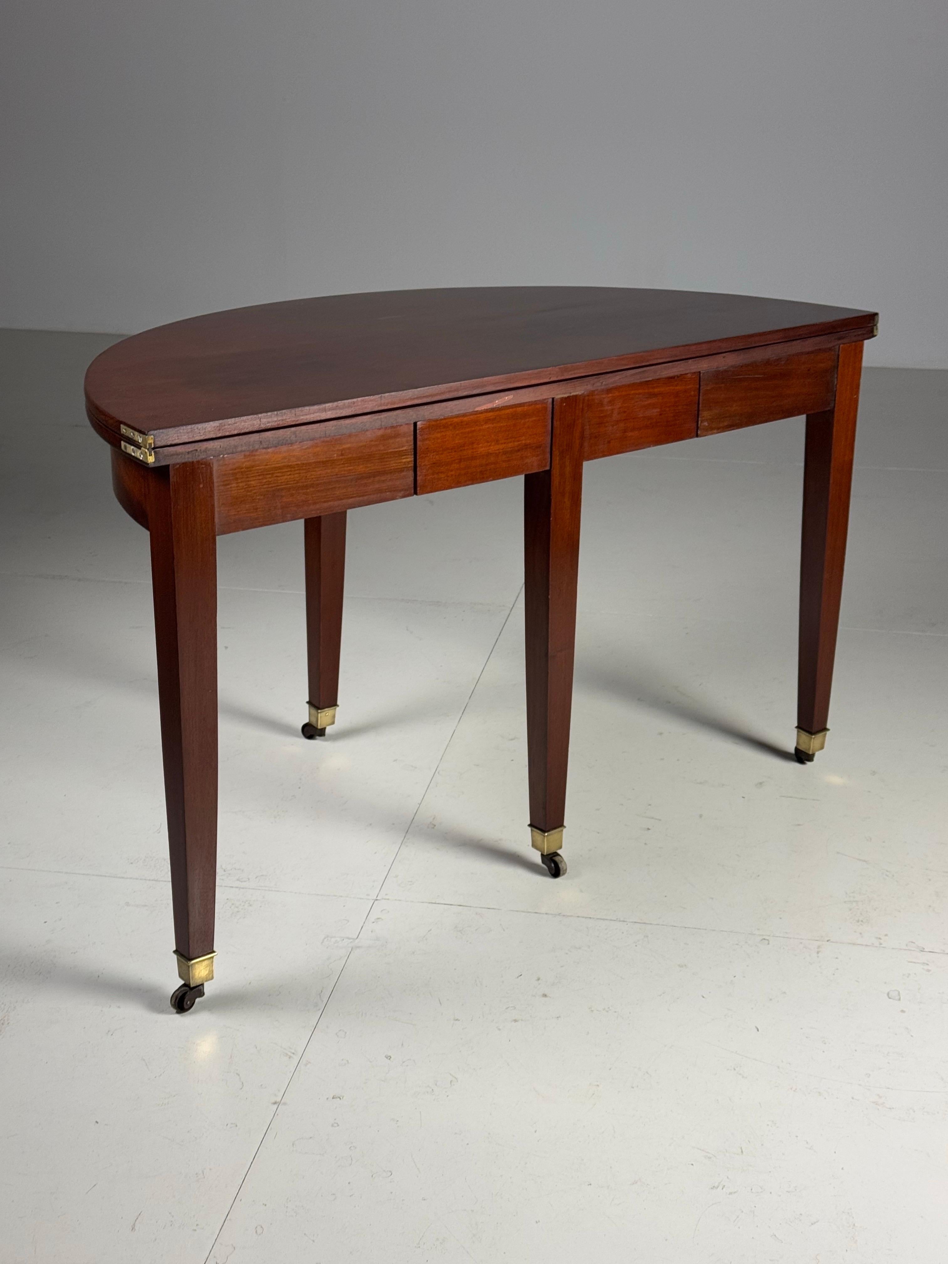 Empire Half Moon console table Mahogany For Sale 14