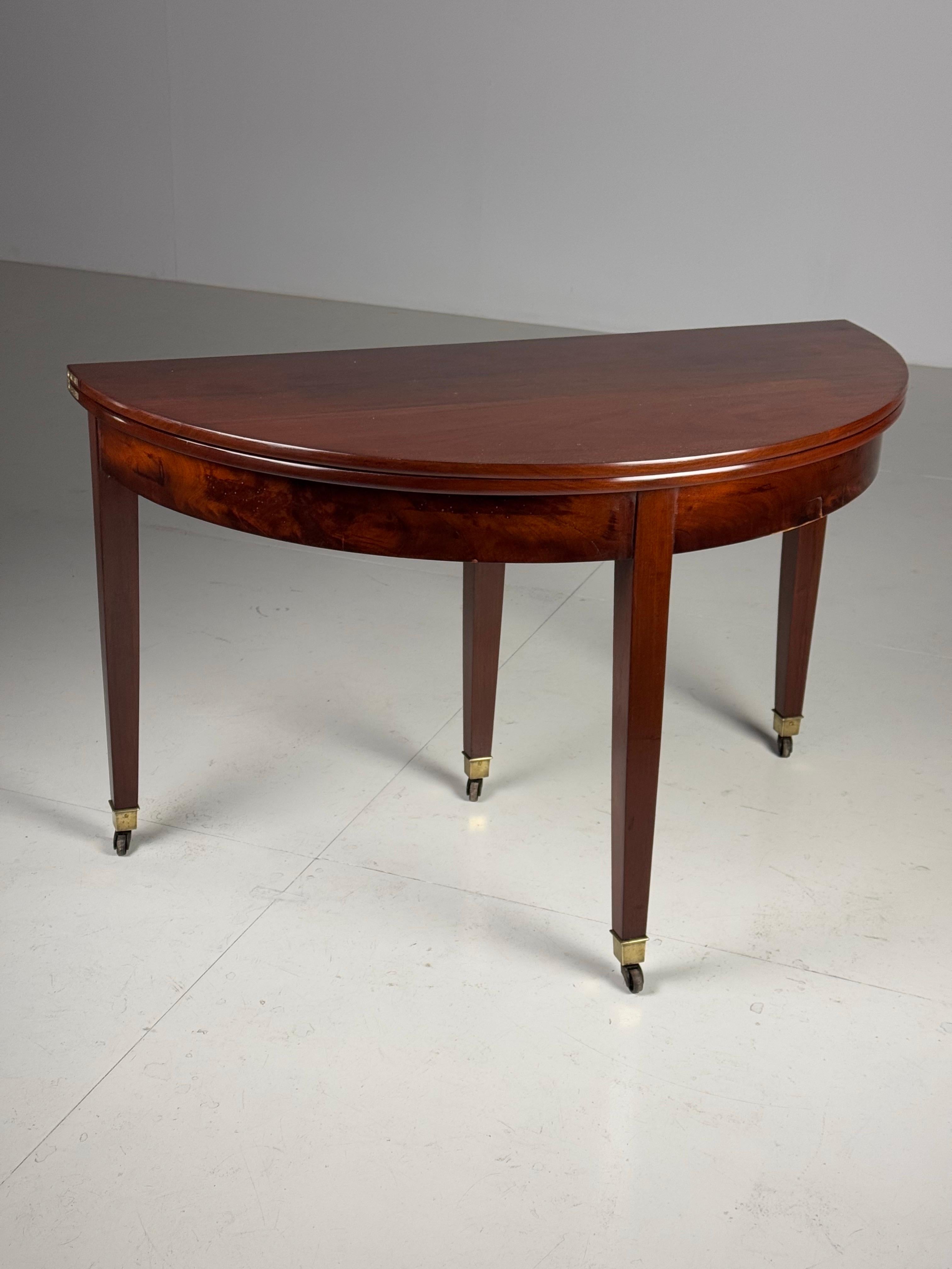 Empire Half Moon console table Mahogany For Sale 1