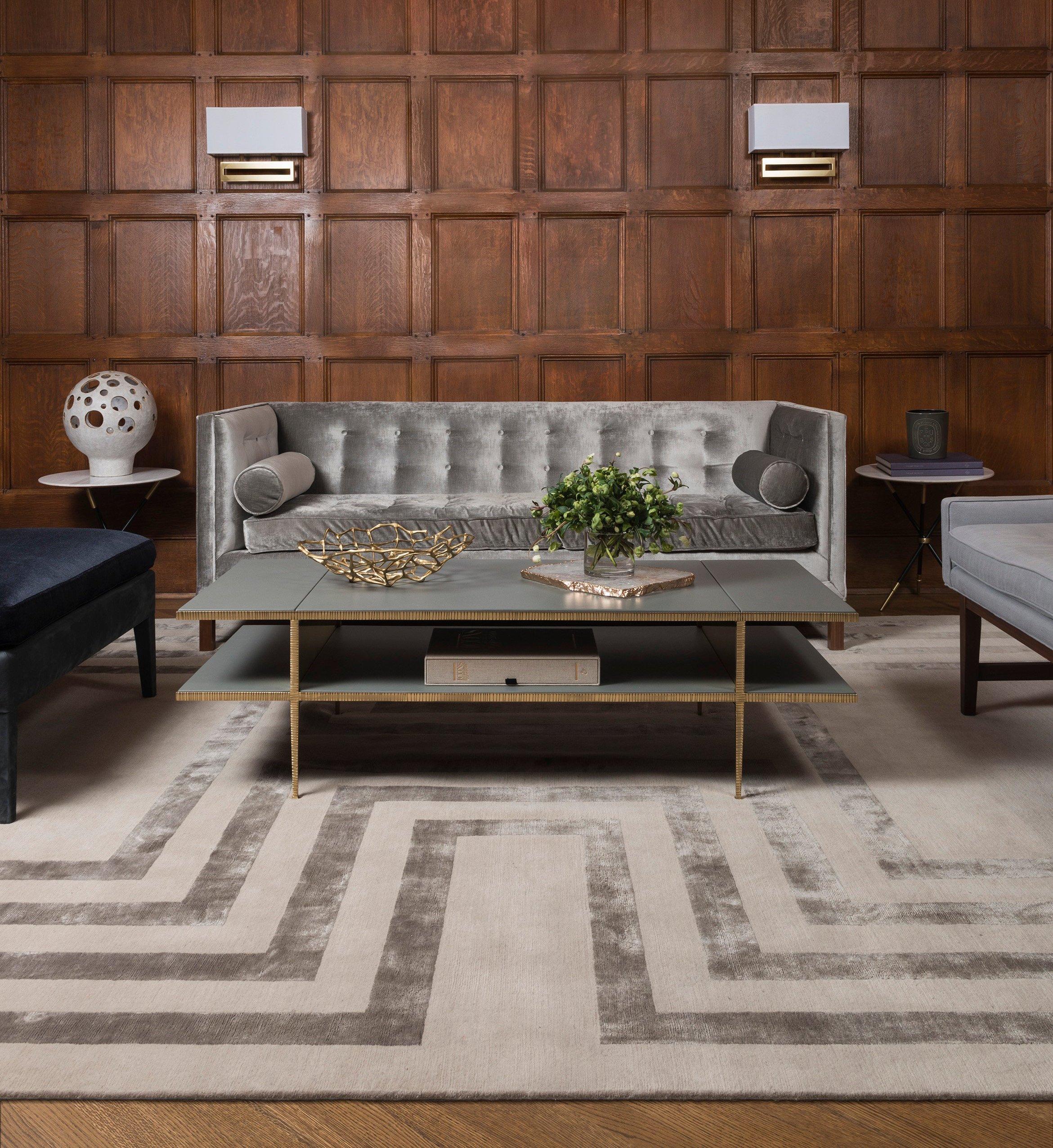 Inspired by the Imperial architecture of the striking 1930s Monument of Marcello Piacentini in Italy, the Empire rug, also available as a runner, reflects the harmonious proportions and balance typified by the era. Tim Gosling says: “The strength
