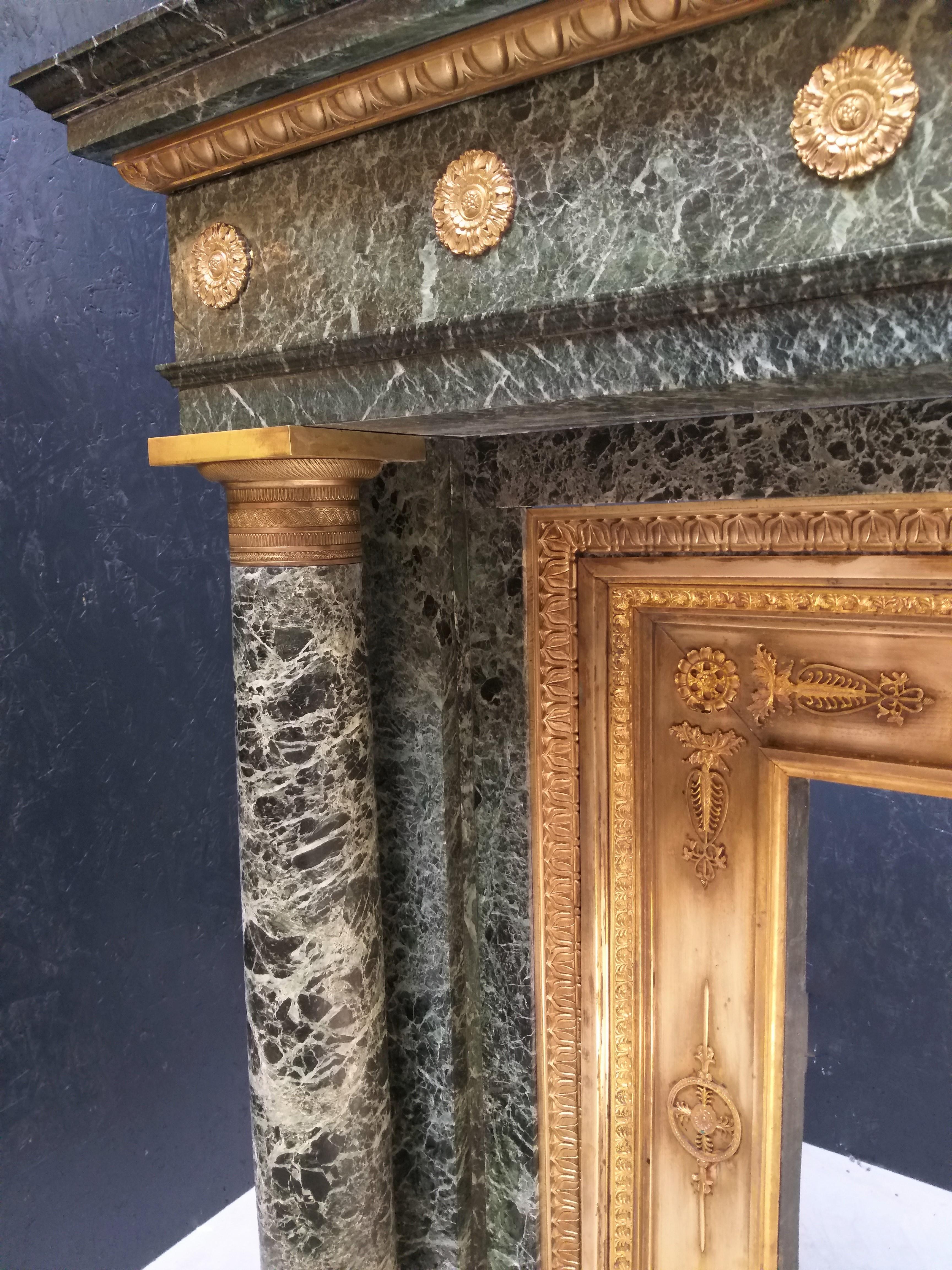 European EMPIRE FIREPLACE, imposing and with its original insert For Sale