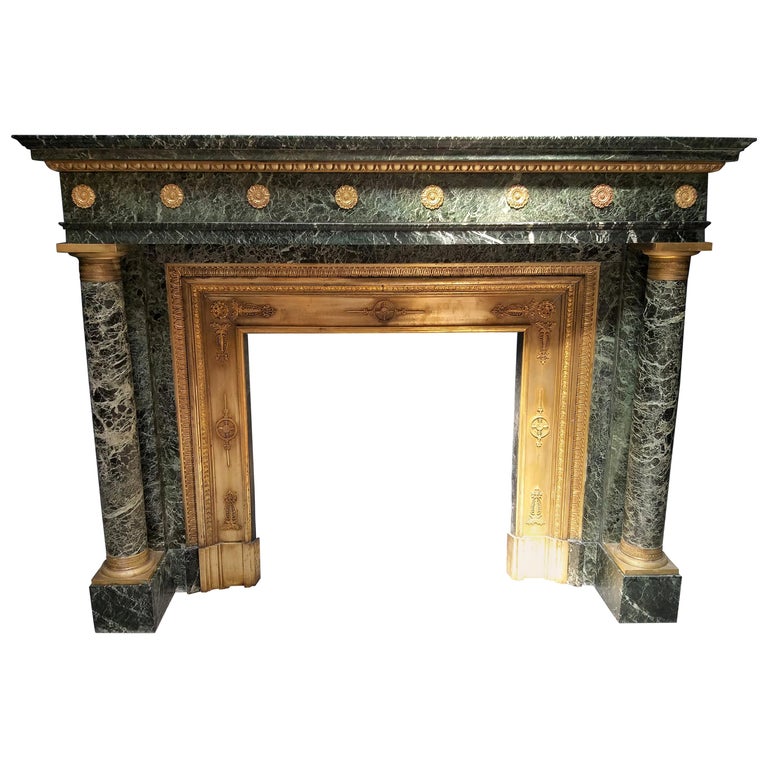 EMPIRE FIREPLACE, imposing and with its original insert For Sale at 1stDibs