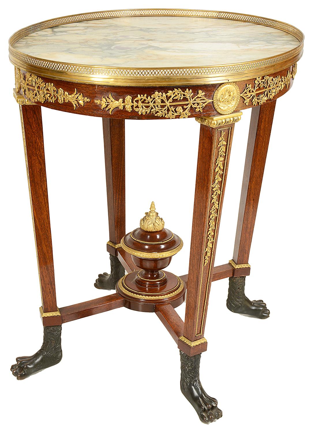 Marble Empire Influenced Centre Table, 19th Century For Sale
