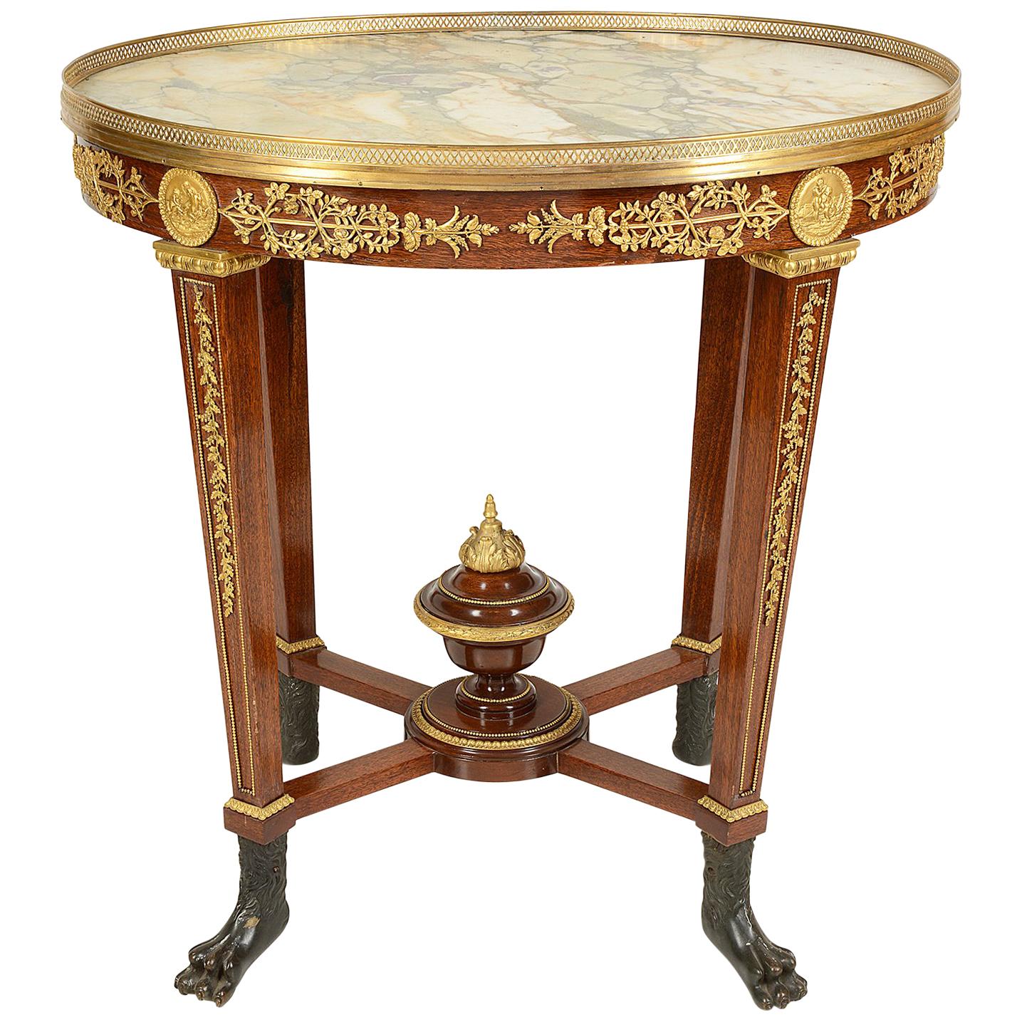 Empire Influenced Centre Table, 19th Century For Sale