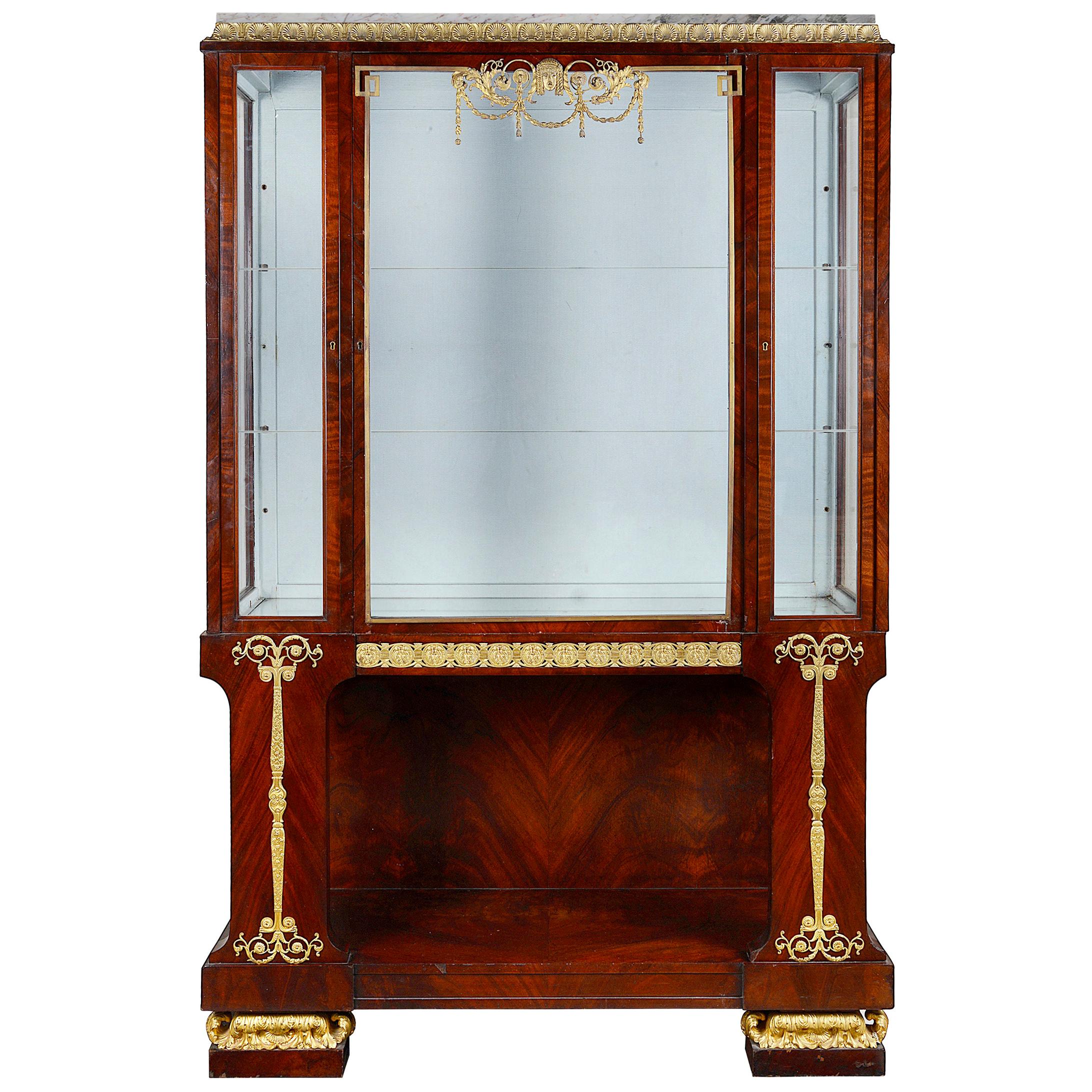 Empire Influenced Display Cabinet, circa 1920 For Sale