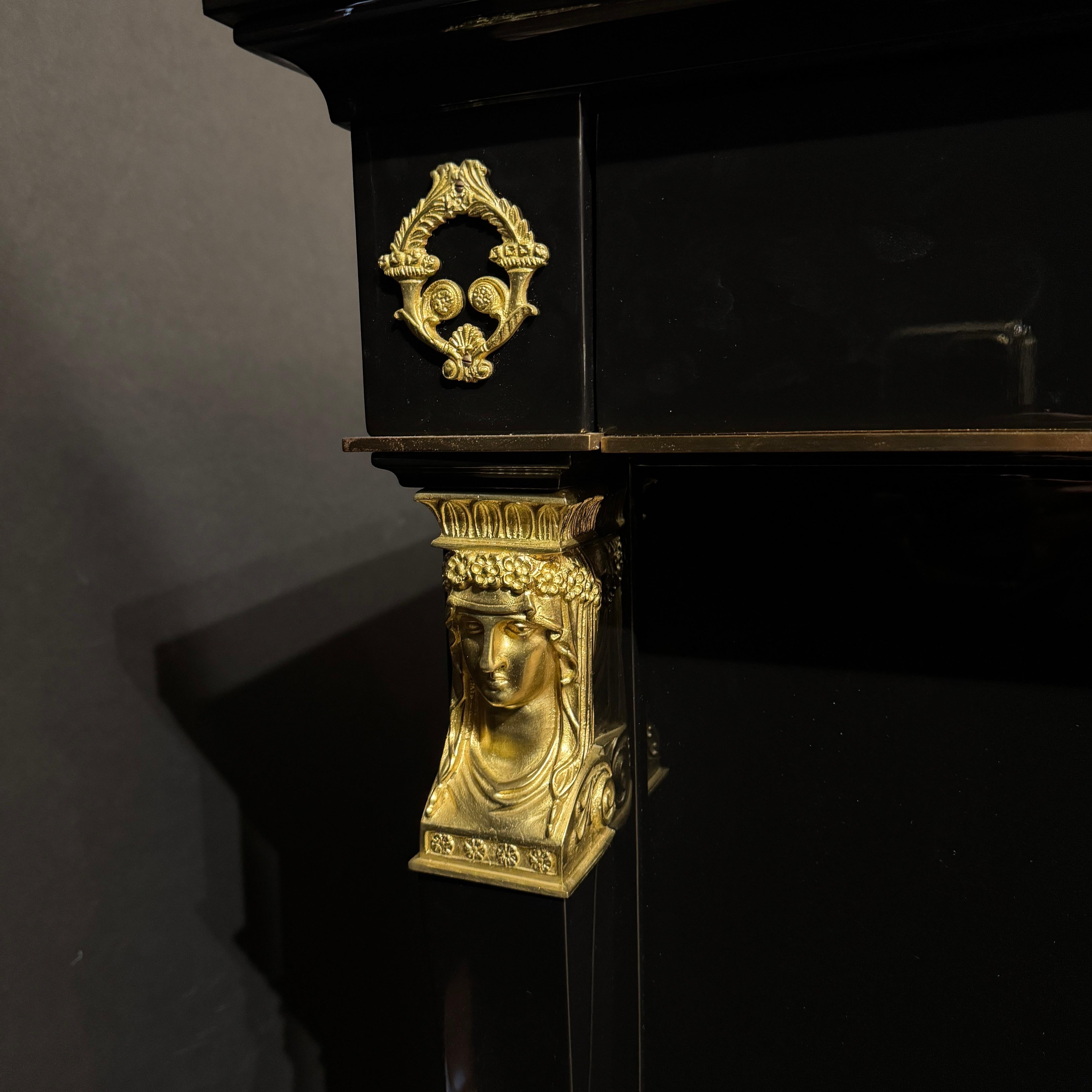 Empire Inspired Four-Door Sideboard In Good Condition For Sale In New York, NY