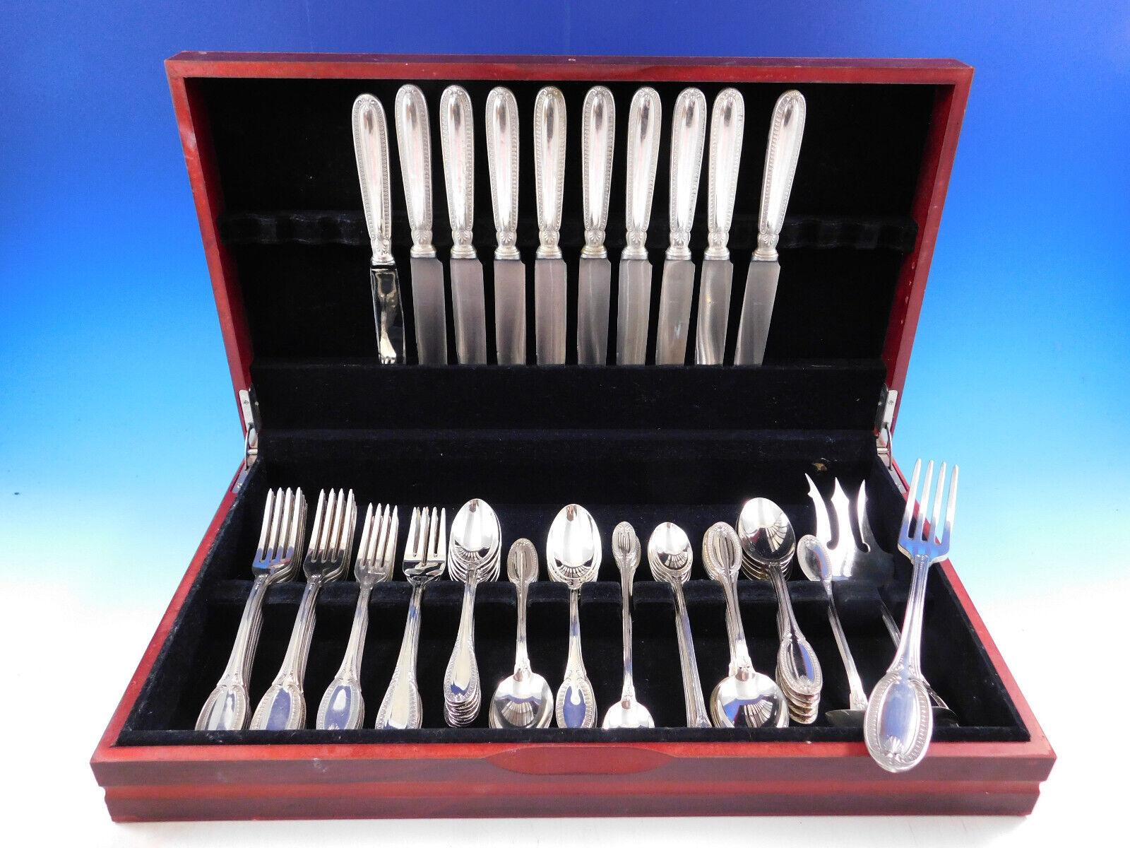 Gorgeous Dinner Size Empire Italy Sterling Silver Flatware set - 71 pieces. This set includes:

10 Large Dinner Size Knives, 9 - 9 7/8