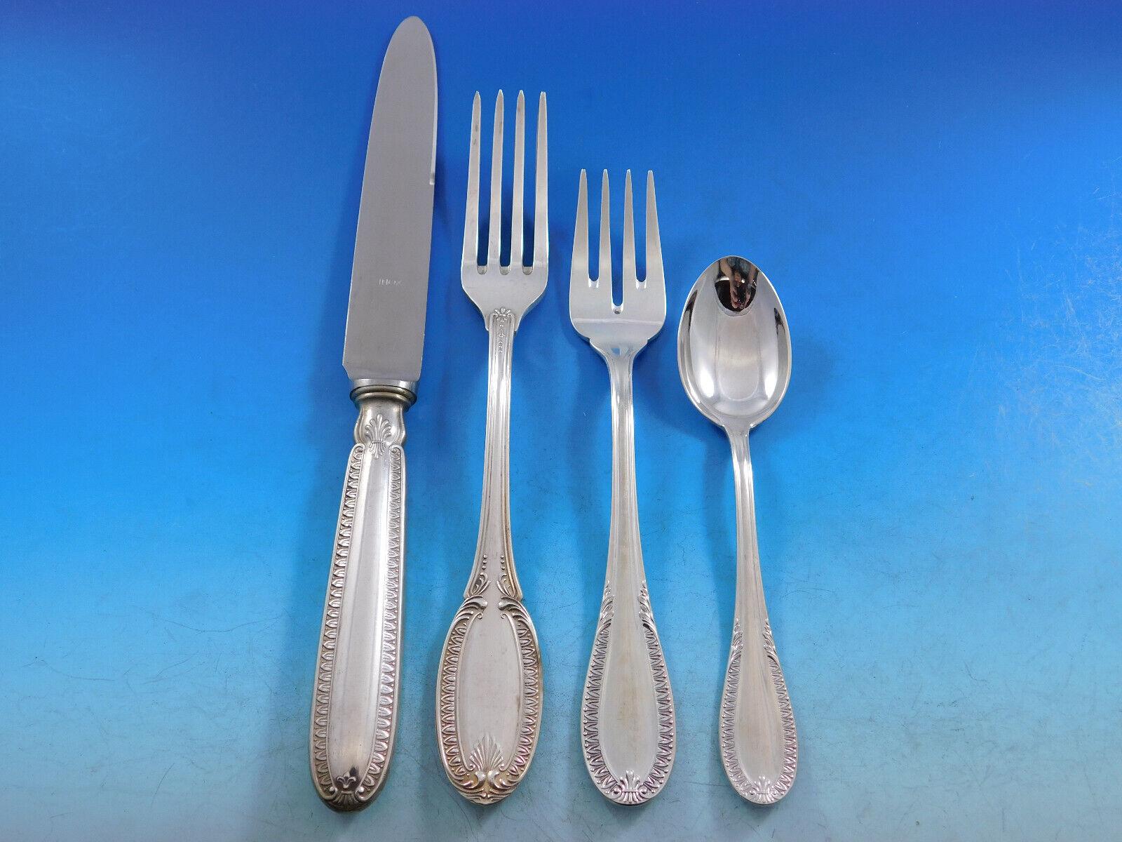 Empire Italy Sterling Silver Flatware Set 71 Pieces Dinner Size Italian In Excellent Condition For Sale In Big Bend, WI