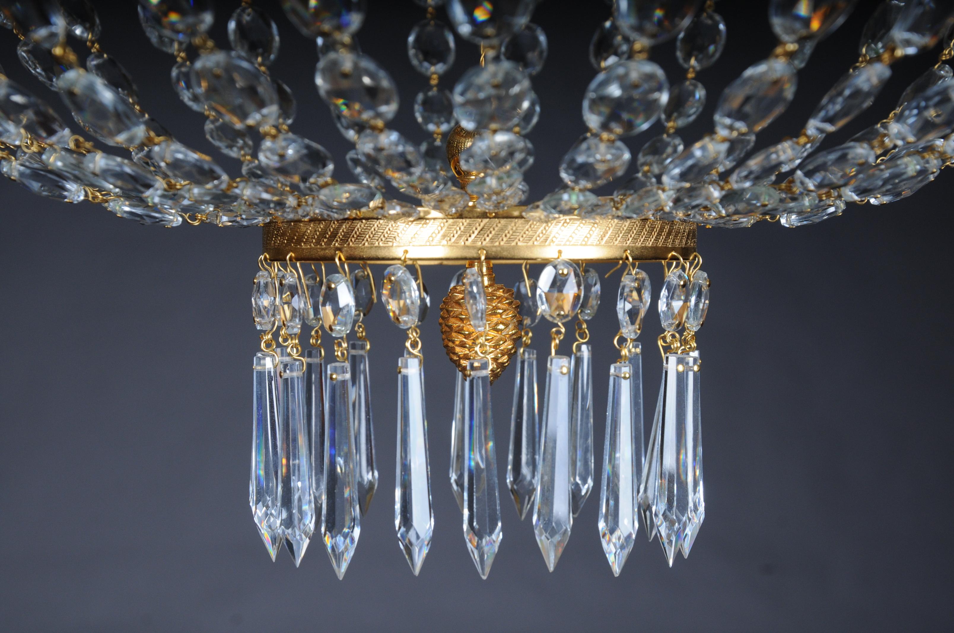 Empire Crystal Chandelier, Charles X, High-Gloss Gilding 4