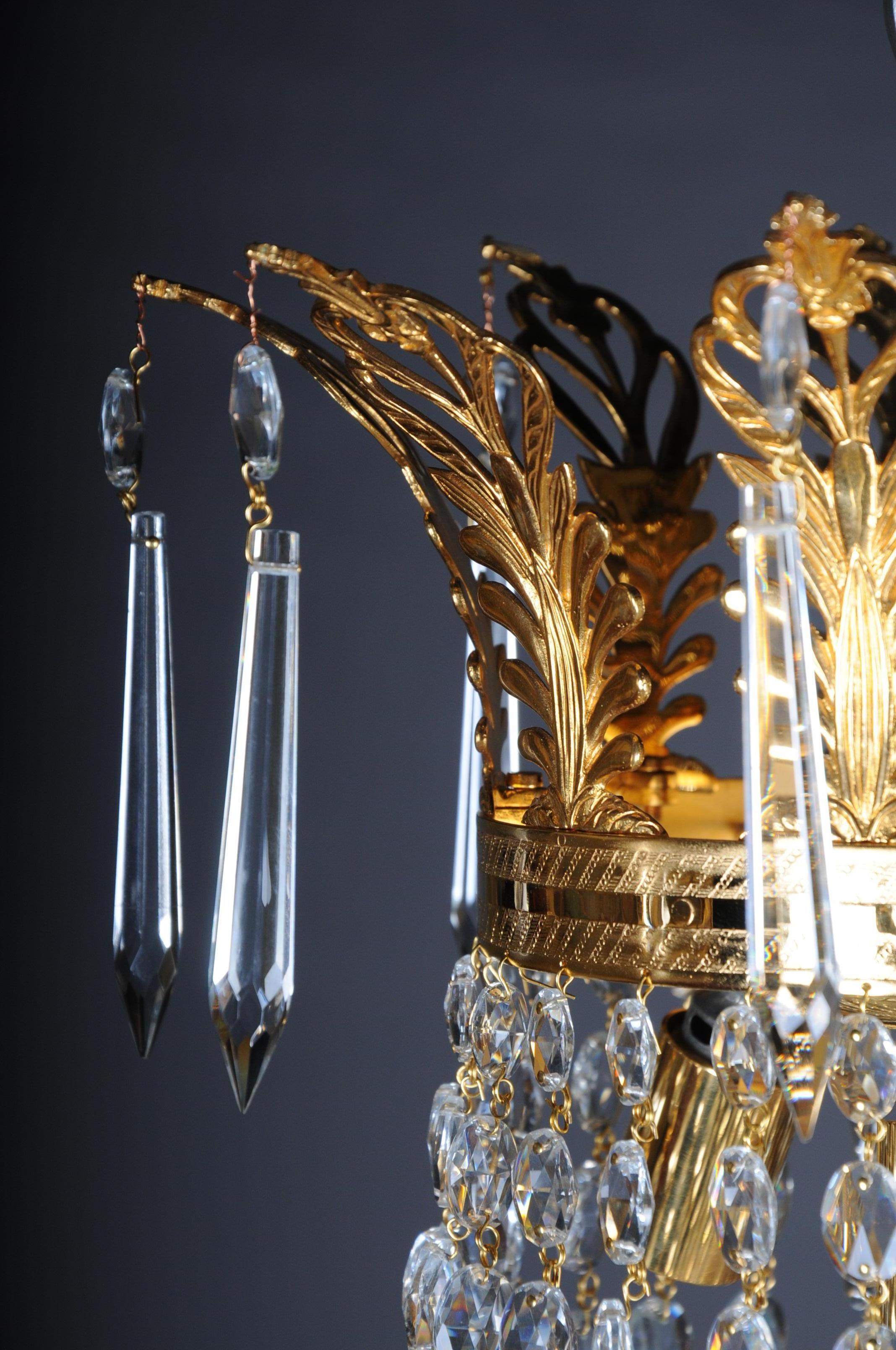 Lampadario impero in cristallo, Charles X, doratura a specchio in vendita 6