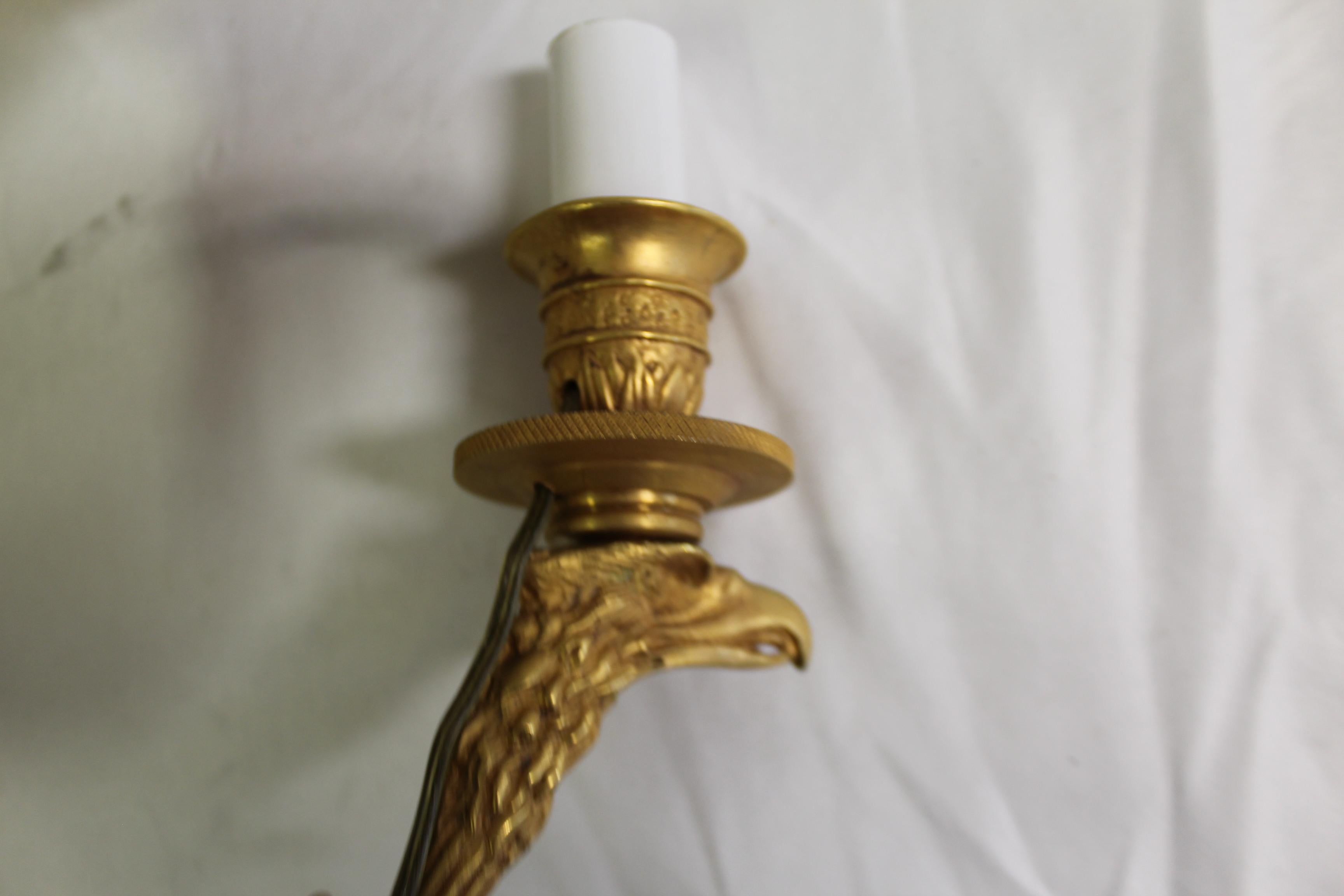 Cast Empire Lady Face Sconces After Empire Dore' Gold Finish