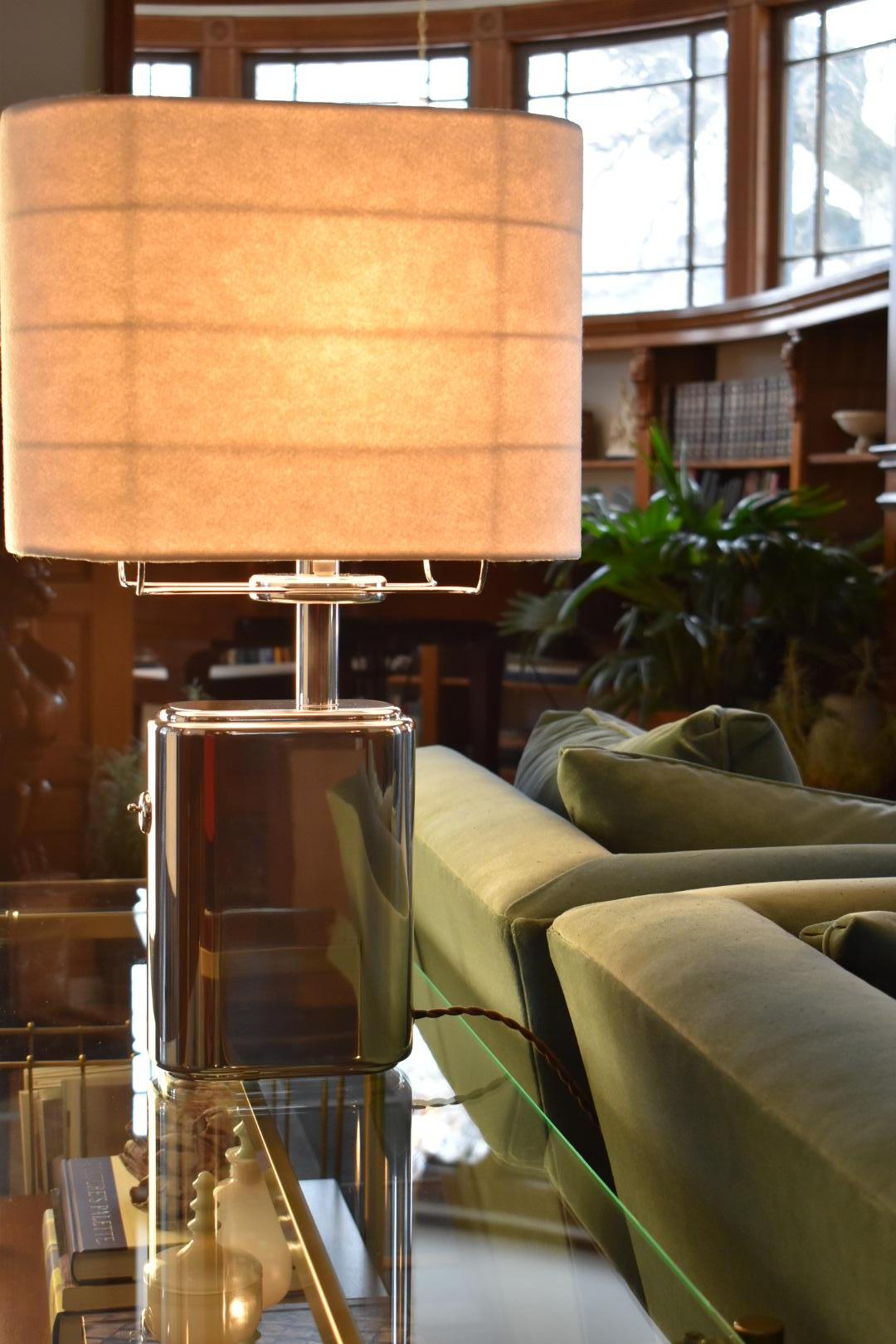 Art Deco Inspired Empire Lamp by Daughter Manufacturing - Polished Aluminum For Sale 11