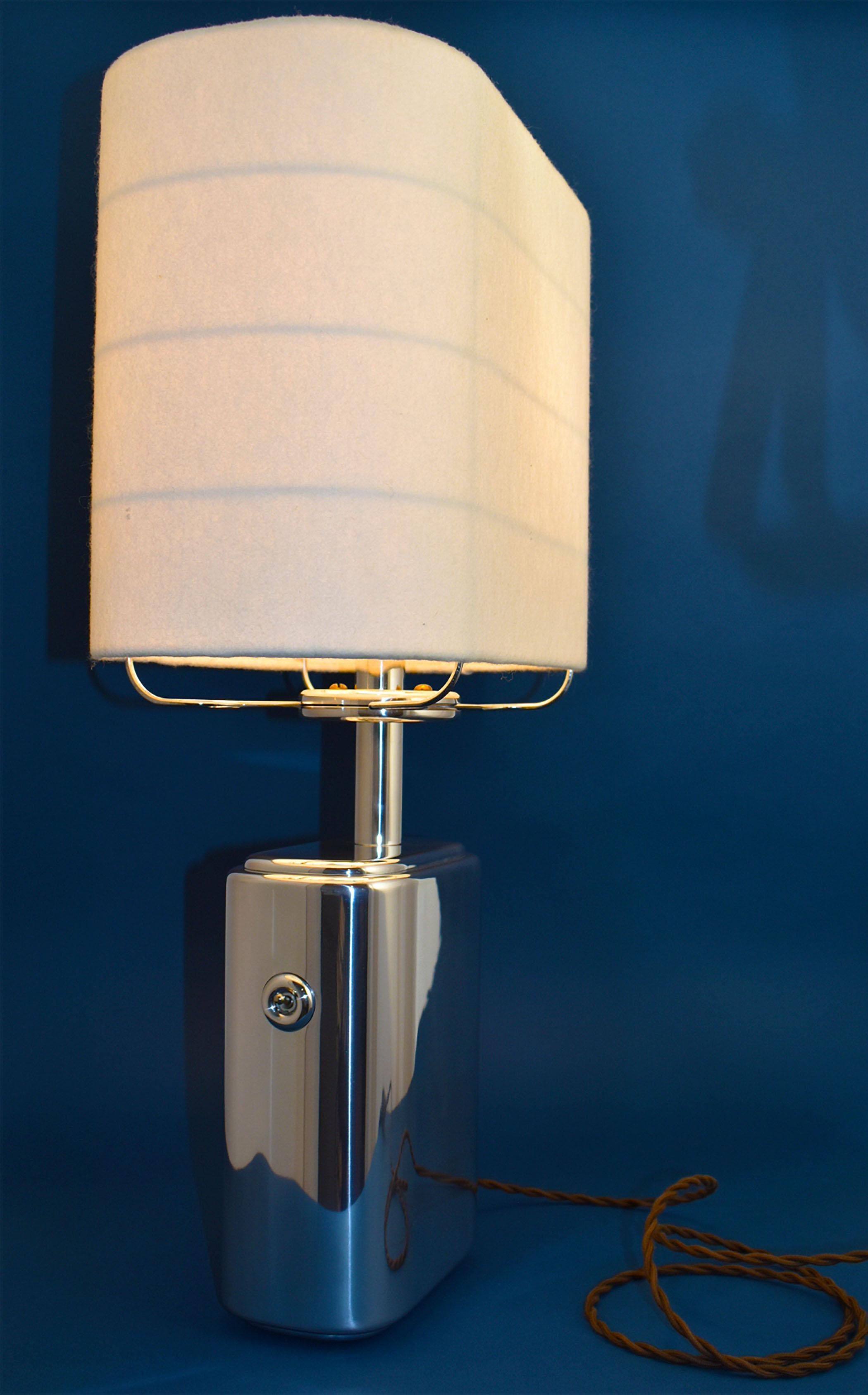 Art Deco Inspired Empire Lamp by Daughter Manufacturing - Polished Aluminum For Sale 2