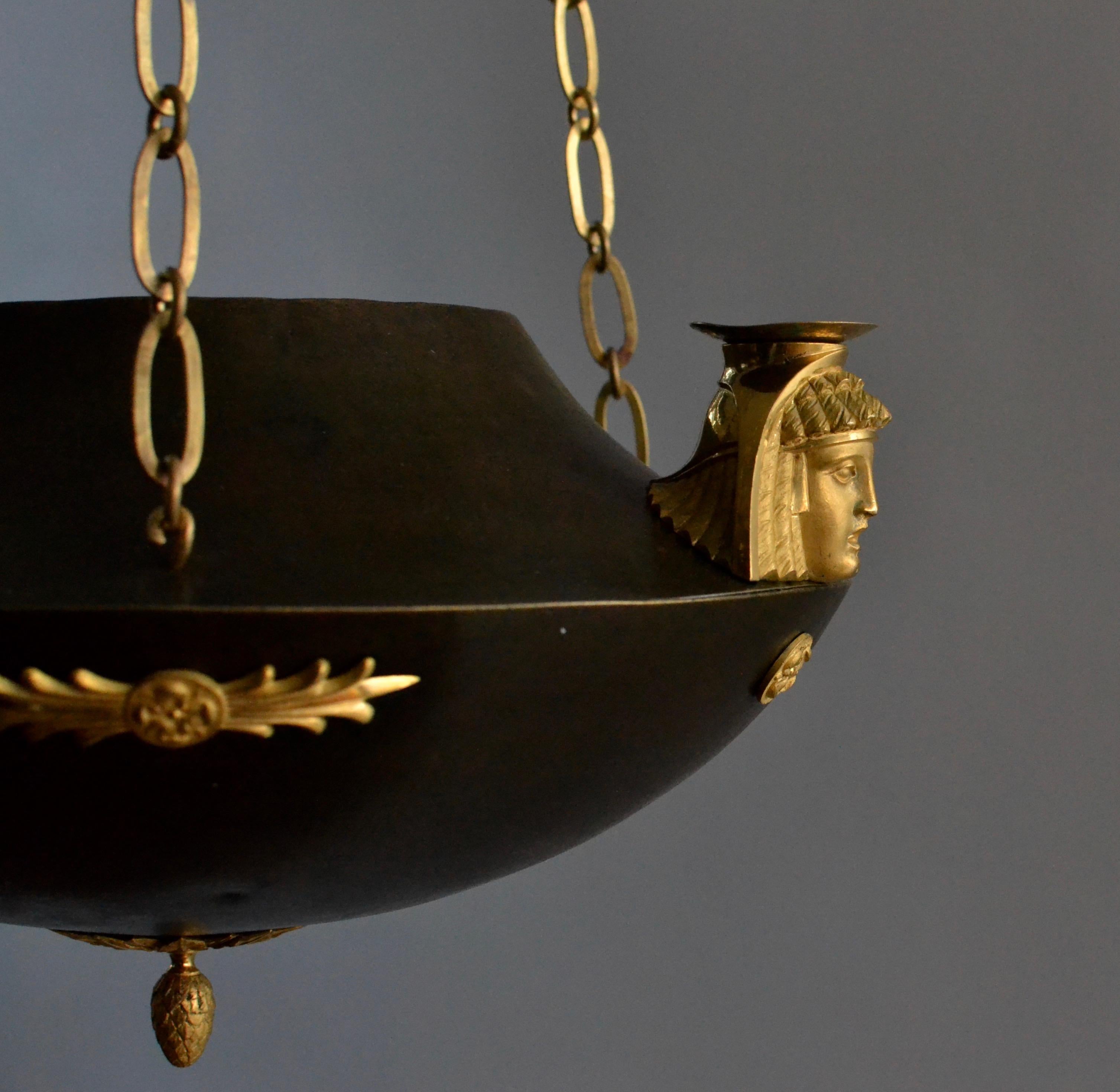 Empire Lamp in the Egyptian Taste, 1810 In Good Condition In Stockholm, SE