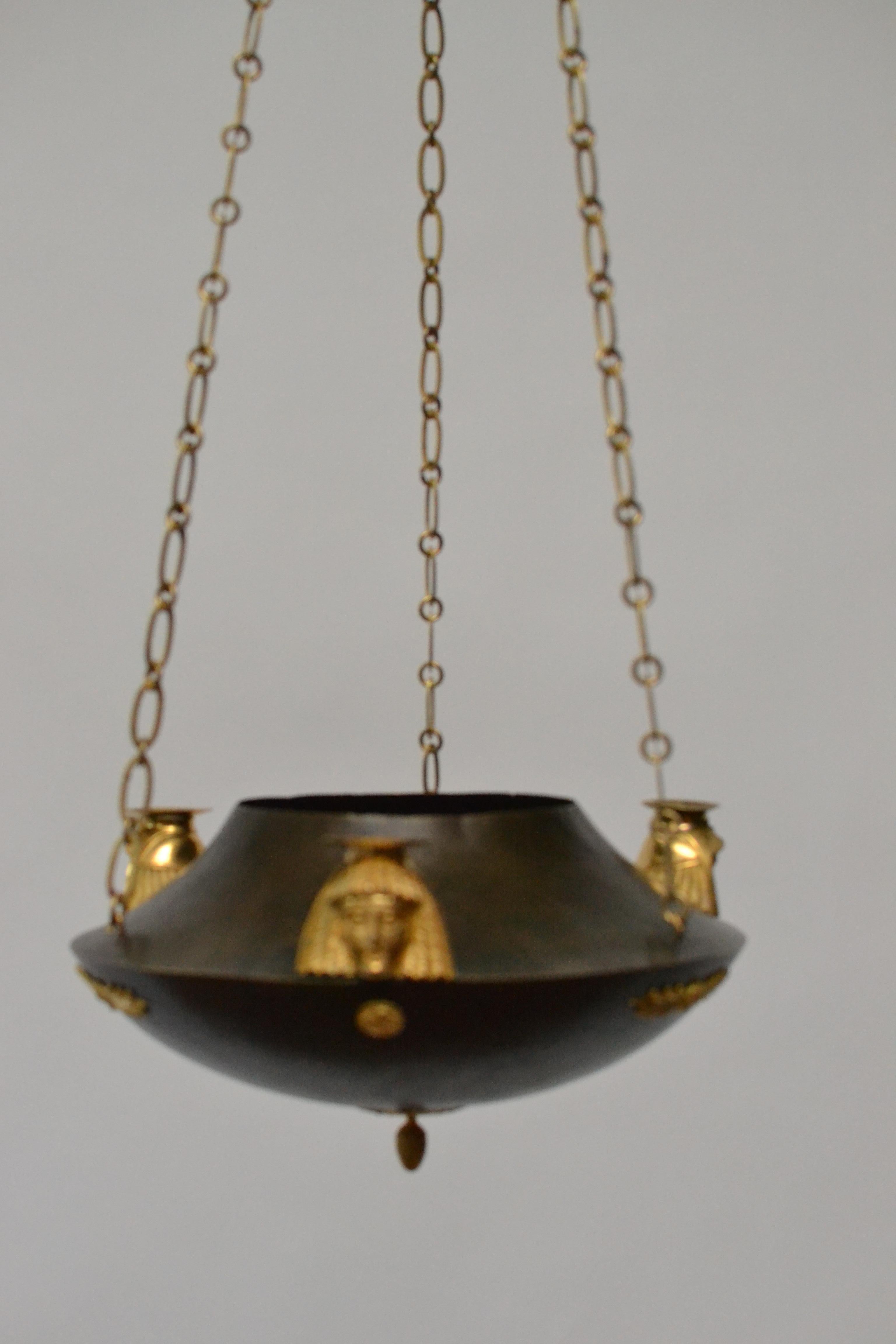 Bronze Empire Lamp in the Egyptian Taste, 1810