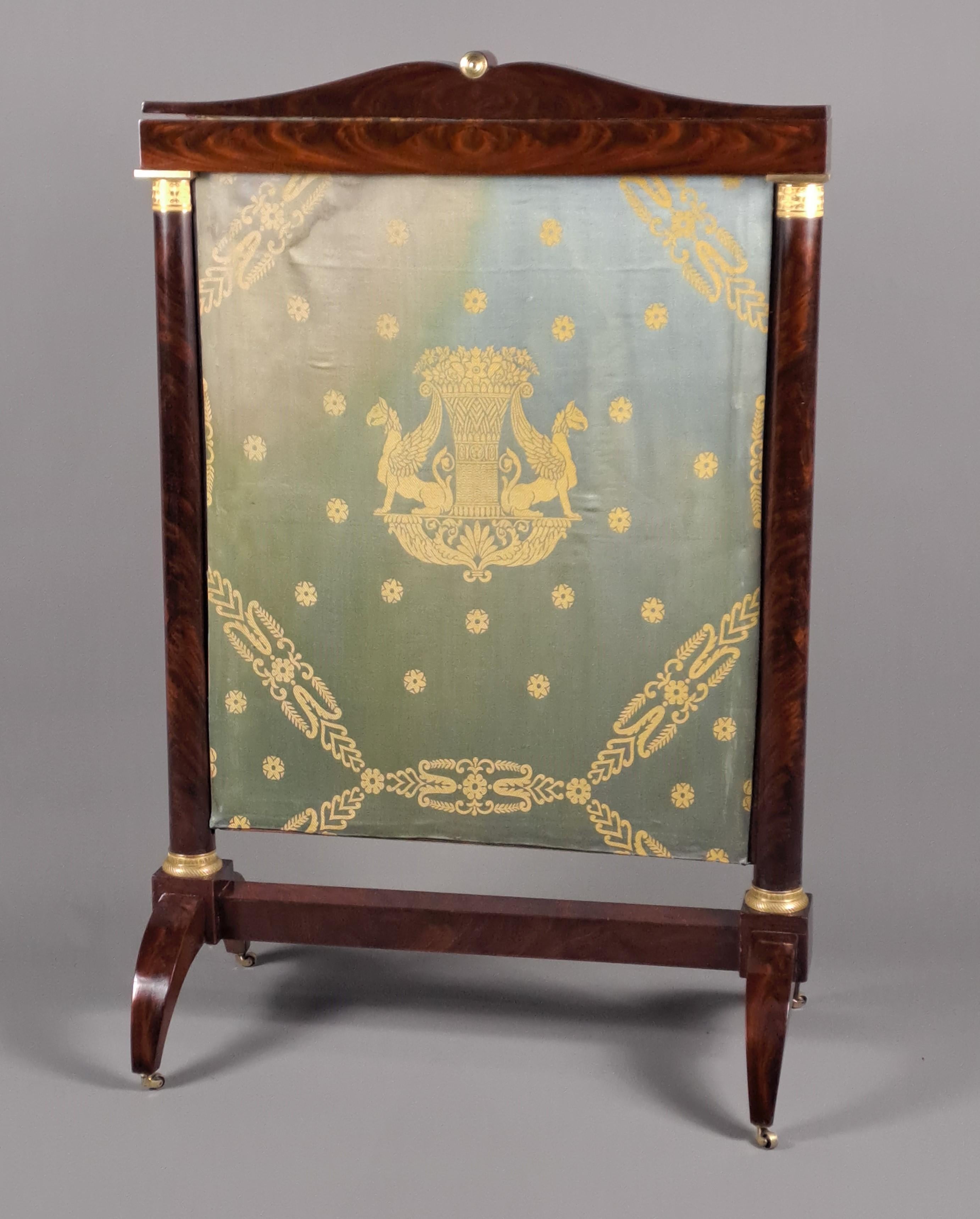 Empire Mahogany And Gilt Bronze Fireplace Screen 5