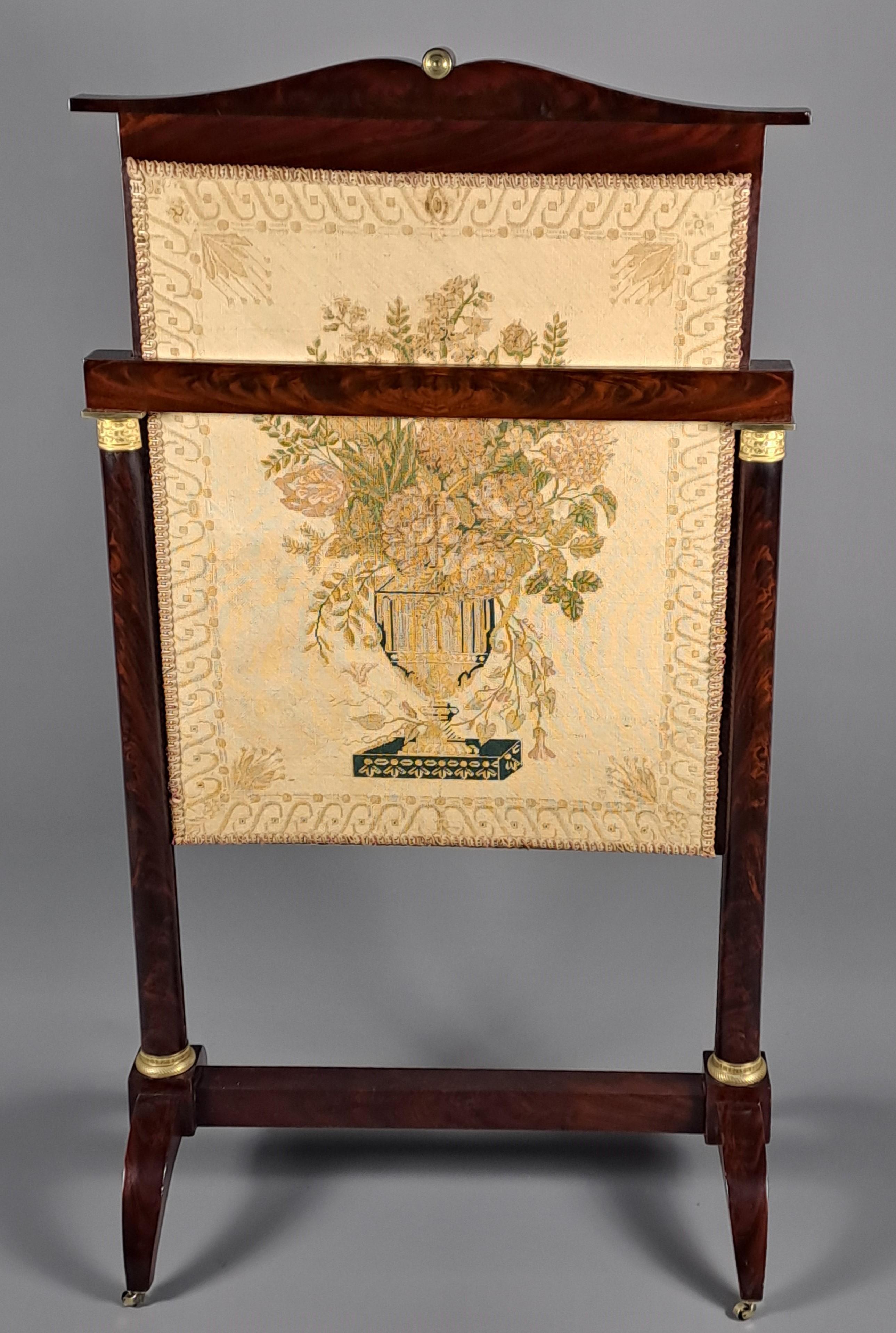 Empire Mahogany And Gilt Bronze Fireplace Screen 4