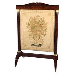 Empire Mahogany And Gilt Bronze Fireplace Screen