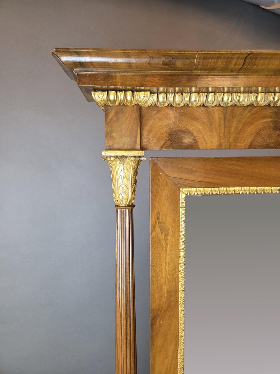 Empire mahogany and giltwood psyche mirror, 19th century in vendita 3