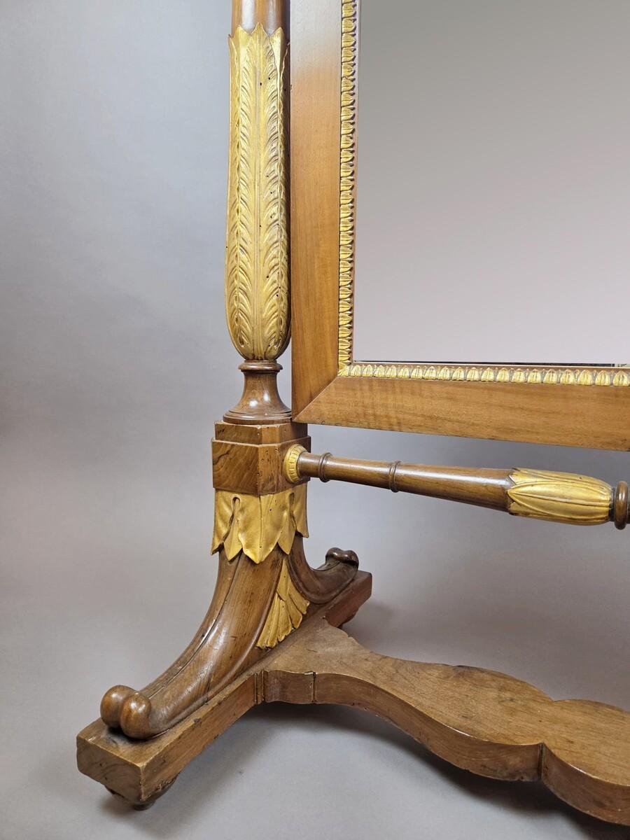 Empire mahogany and giltwood psyche mirror, 19th century in vendita 4