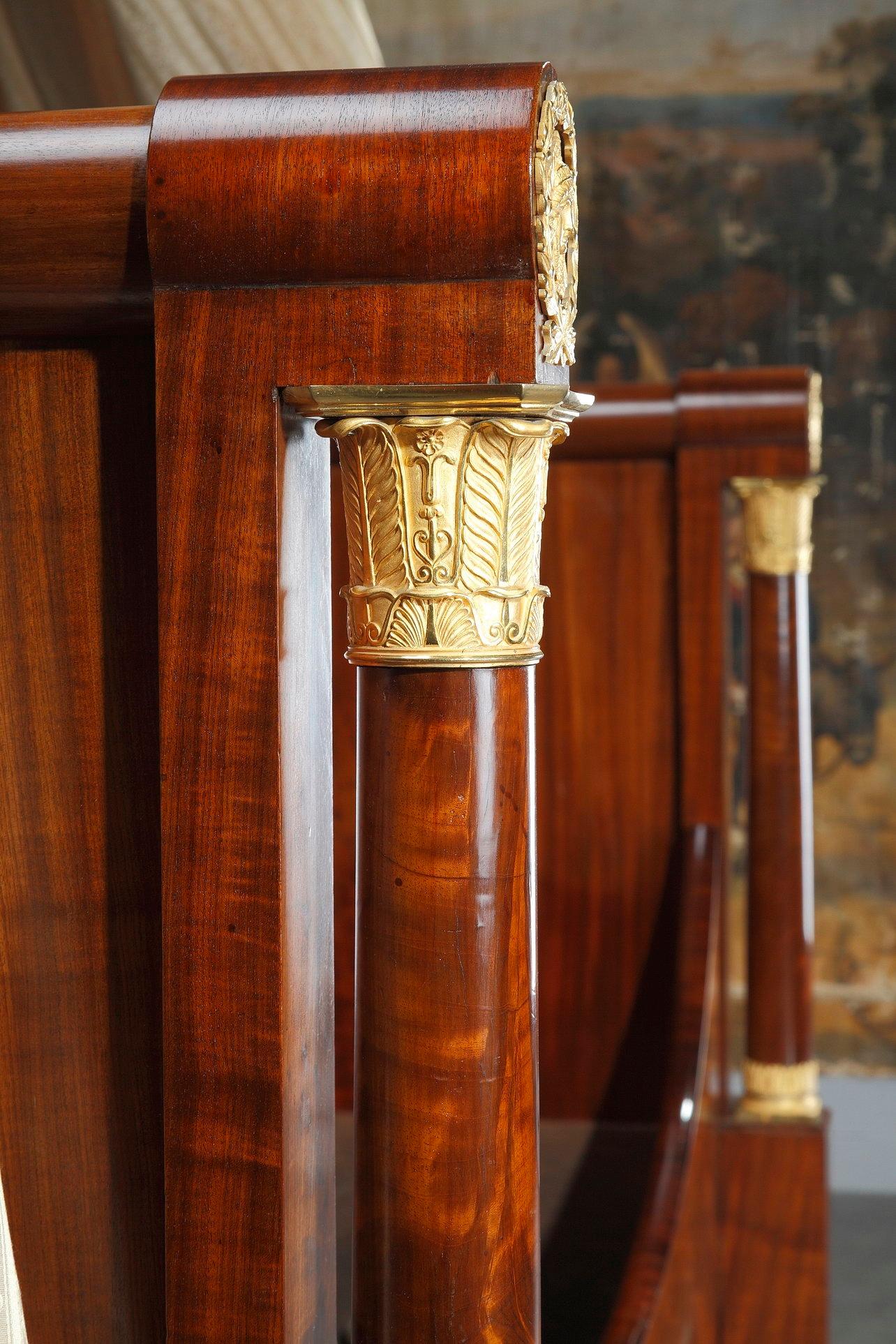 Empire Mahogany and Ormolu Sleight Bed 3