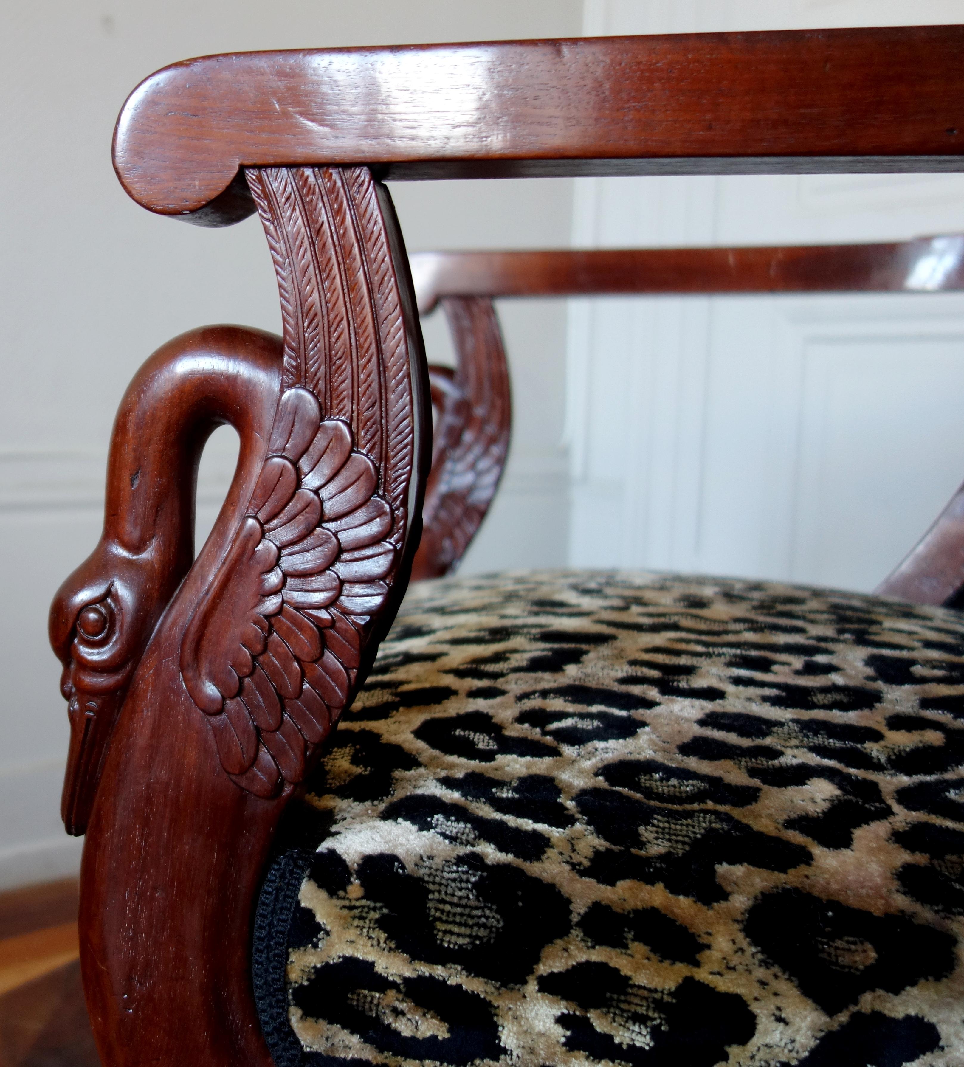 Empire mahogany armchairs by Jacob Frères, France, 19th century For Sale 4
