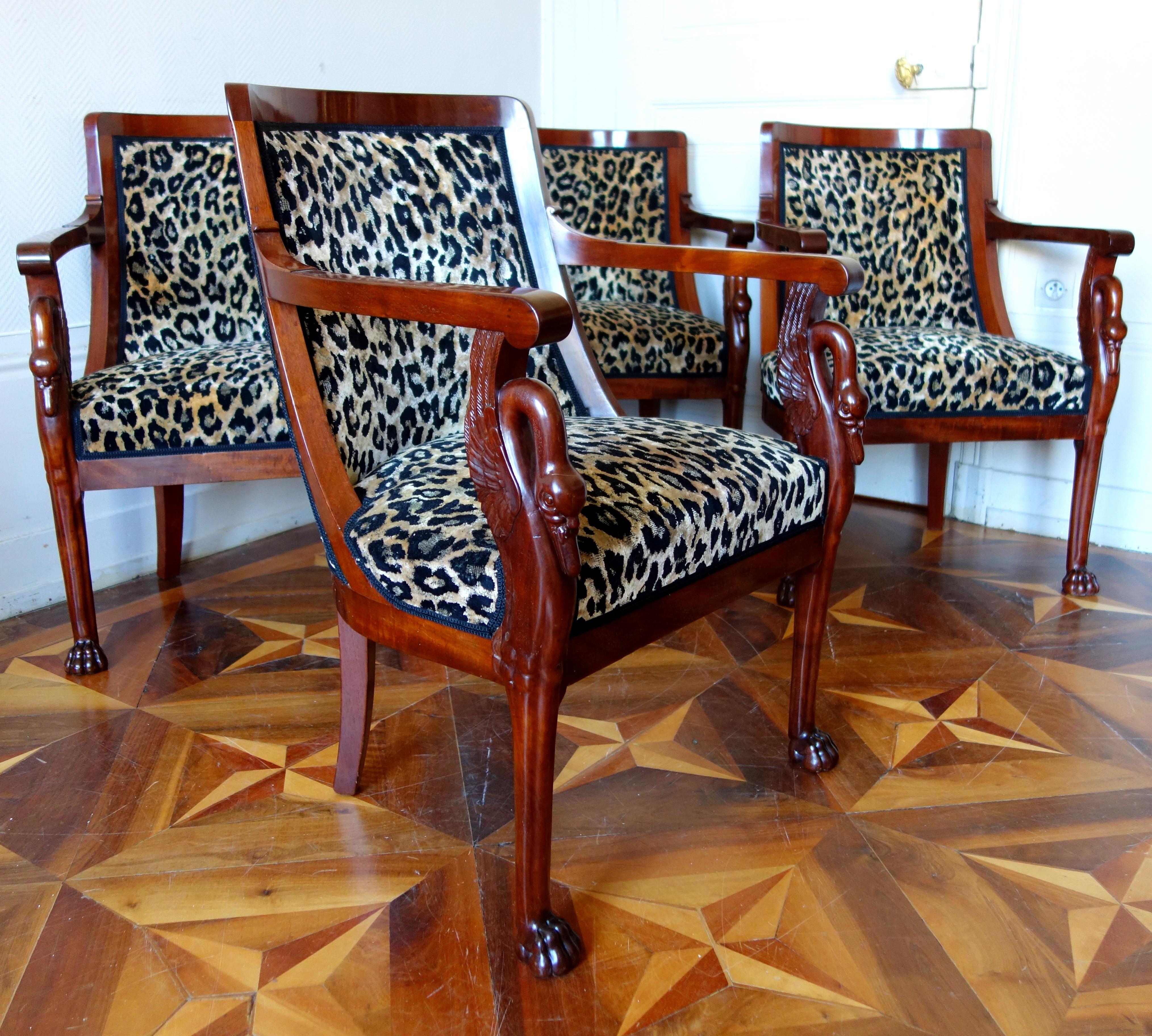 Empire mahogany armchairs by Jacob Frères, France, 19th century For Sale 9
