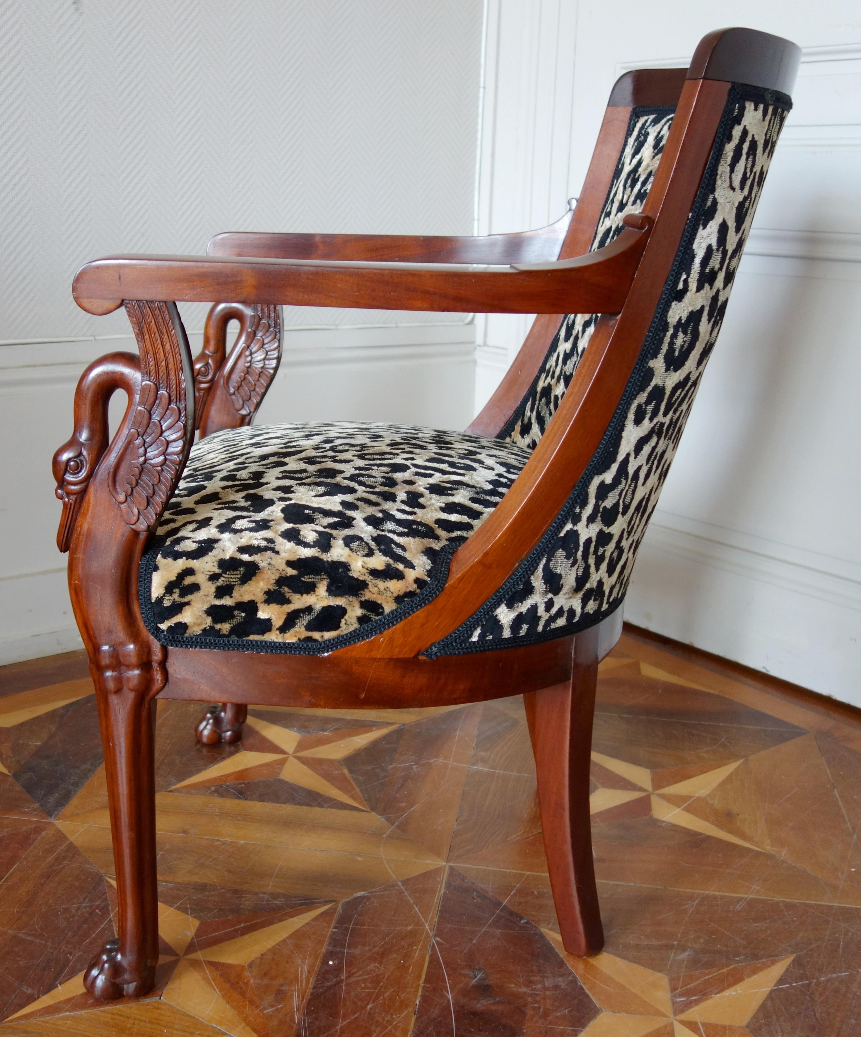 Empire mahogany armchairs by Jacob Frères, France, 19th century In Good Condition For Sale In GRENOBLE, FR
