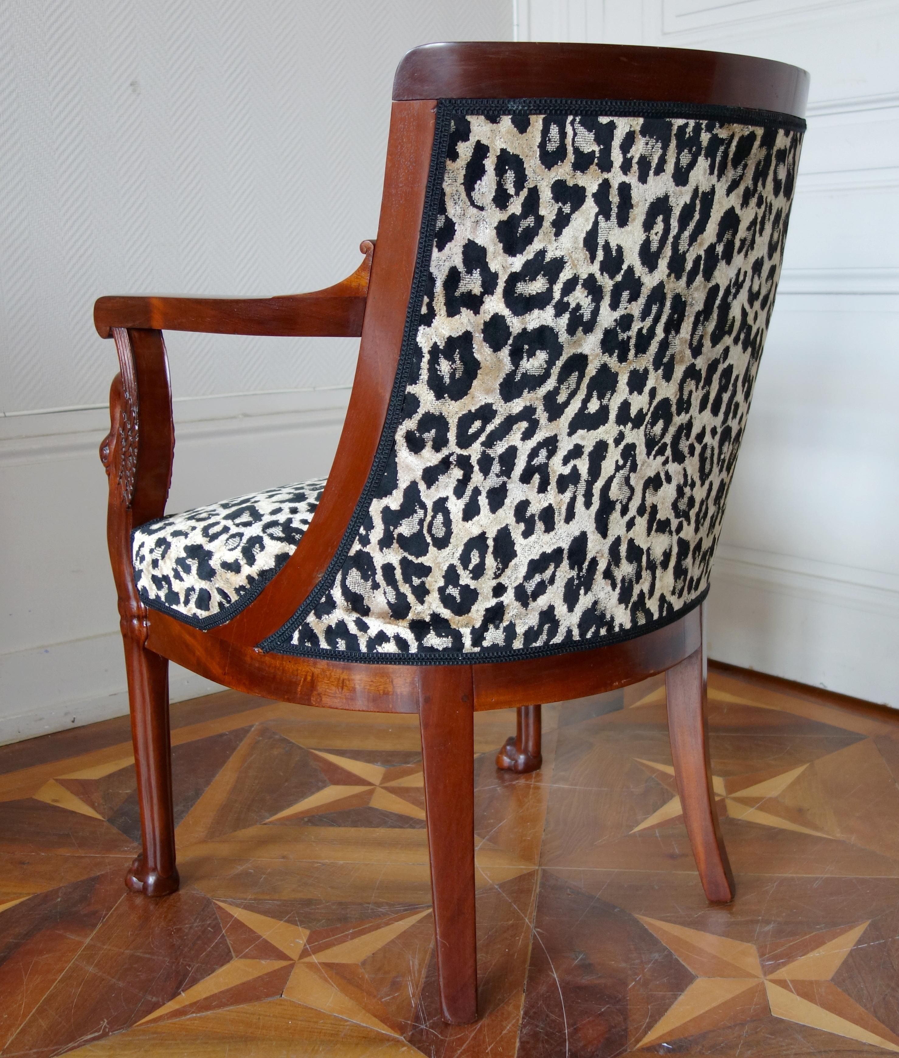 Early 19th Century Empire mahogany armchairs by Jacob Frères, France, 19th century For Sale