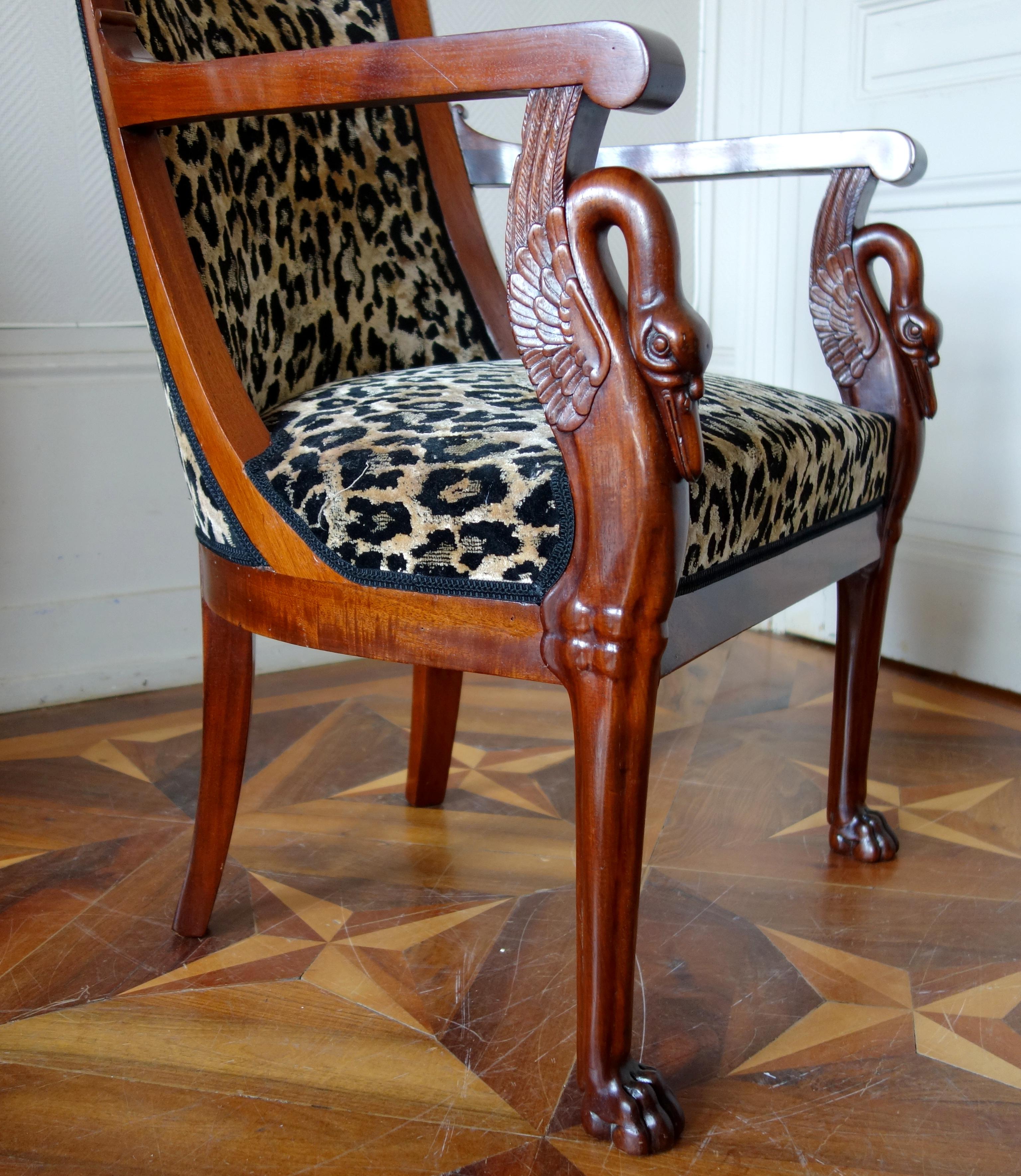 Empire mahogany armchairs by Jacob Frères, France, 19th century For Sale 2