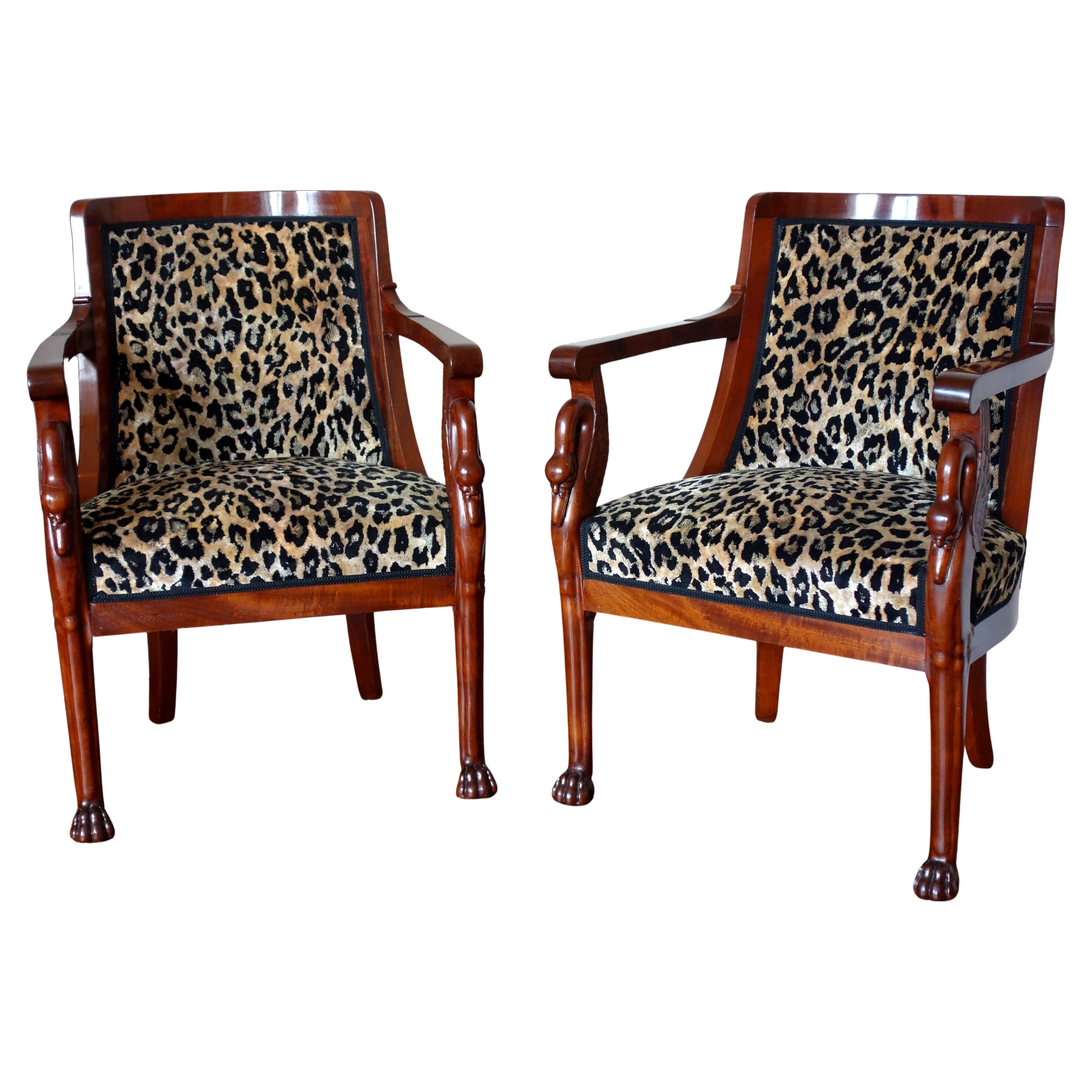 Empire mahogany armchairs by Jacob Frères, France, 19th century
