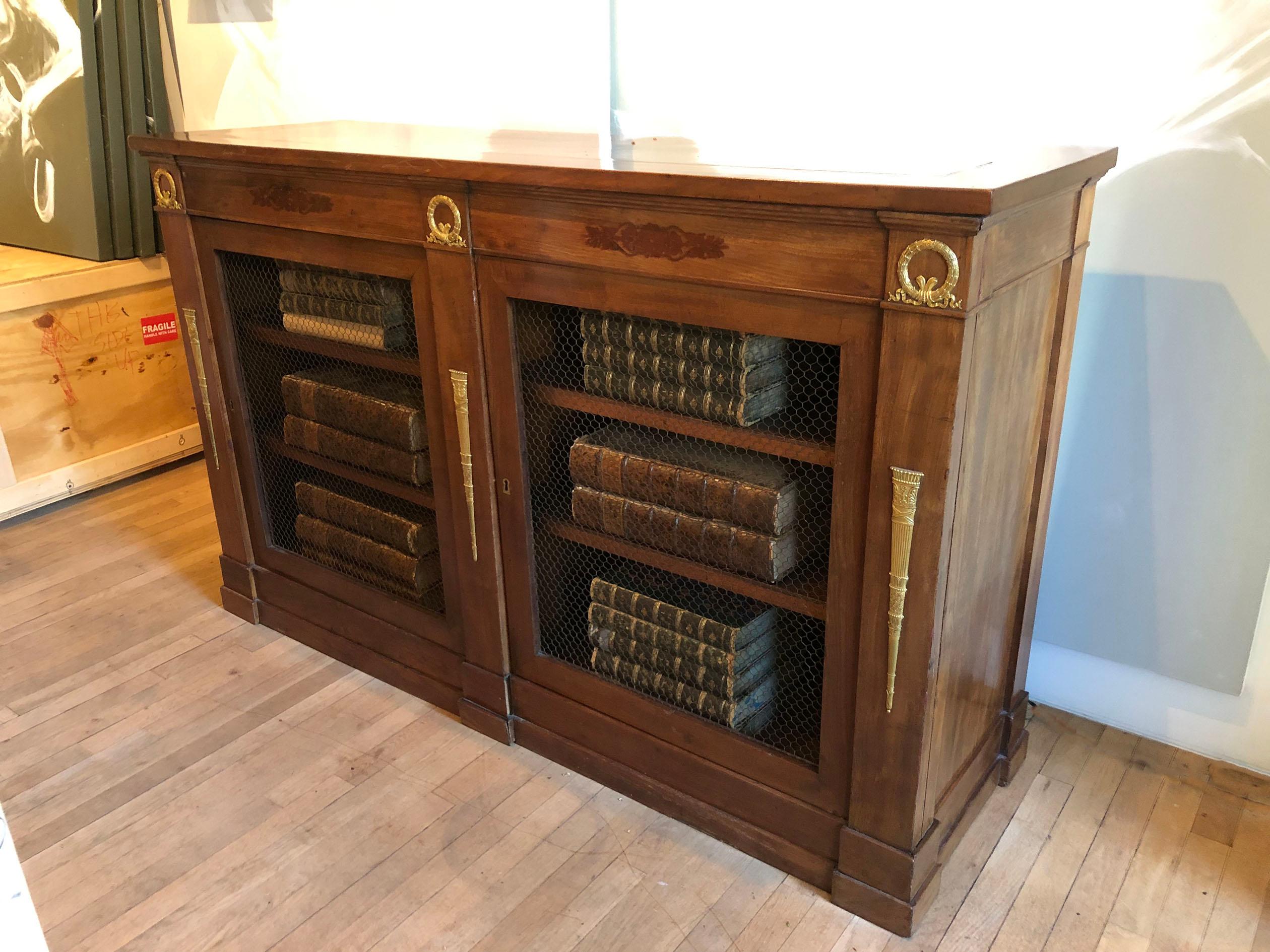 French Empire Mahogany Bookcase