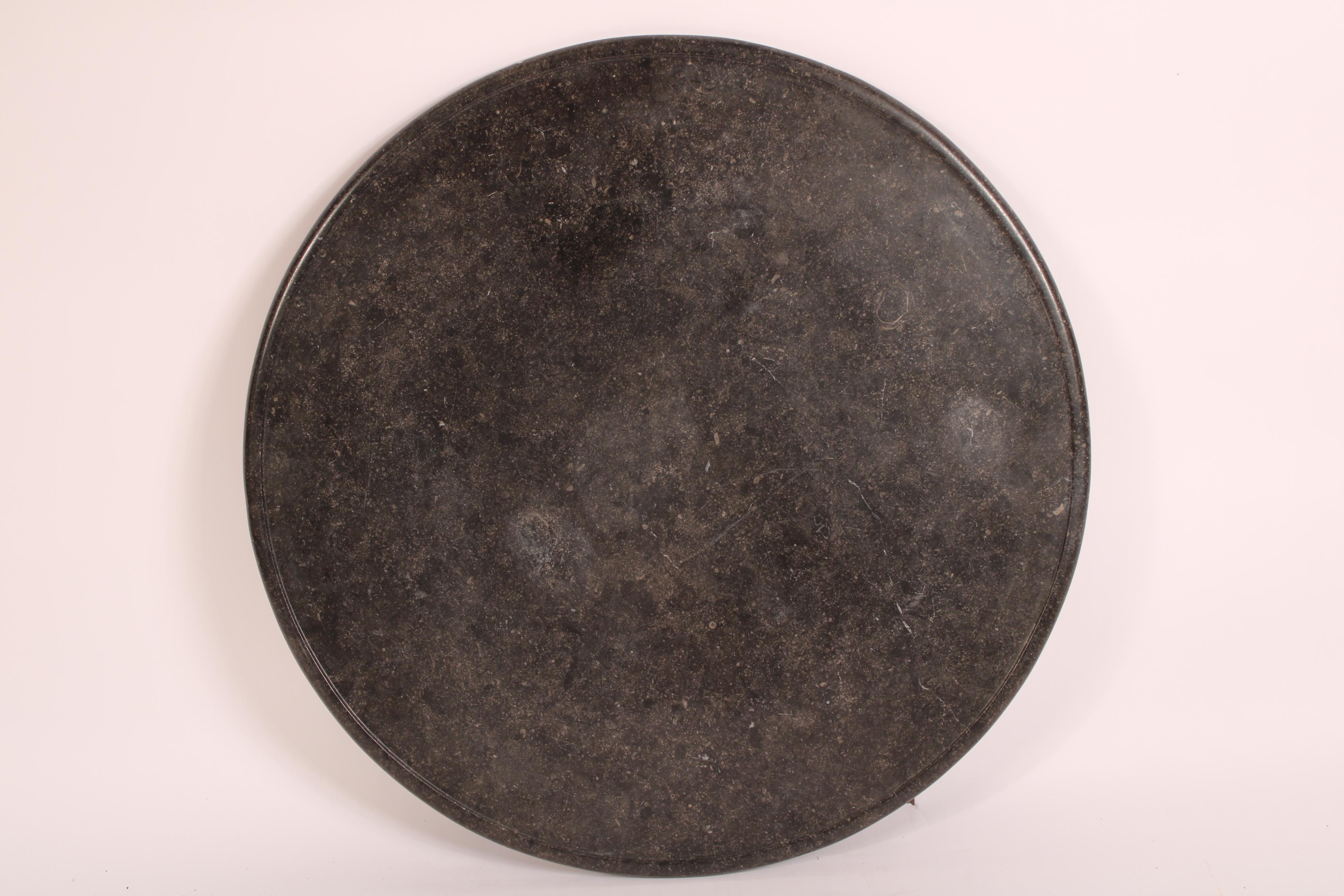 Bronze Empire Mahogany Center Table with Marble Top For Sale