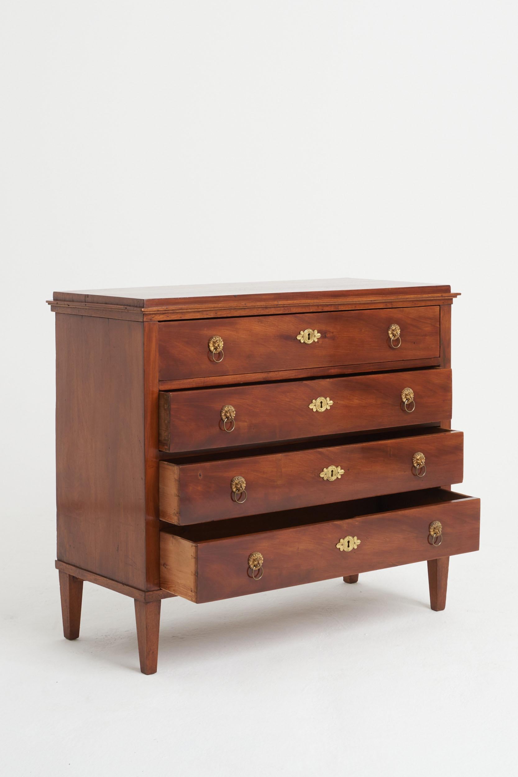 19th Century Empire Mahogany Chest of Drawers For Sale