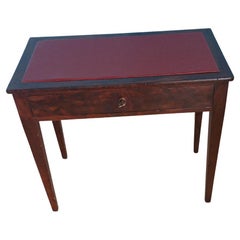 Empire Mahogany Coffee Table 19th Century Desk Small Red Leather Tapered Foot