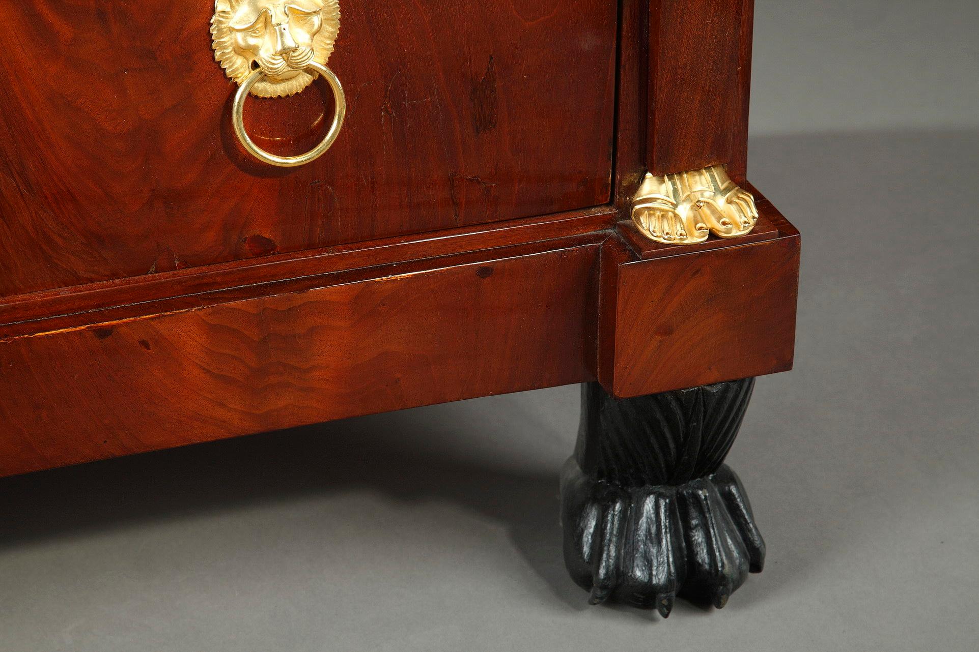 Empire Mahogany Commode Decorated with Gilt Bronze 12