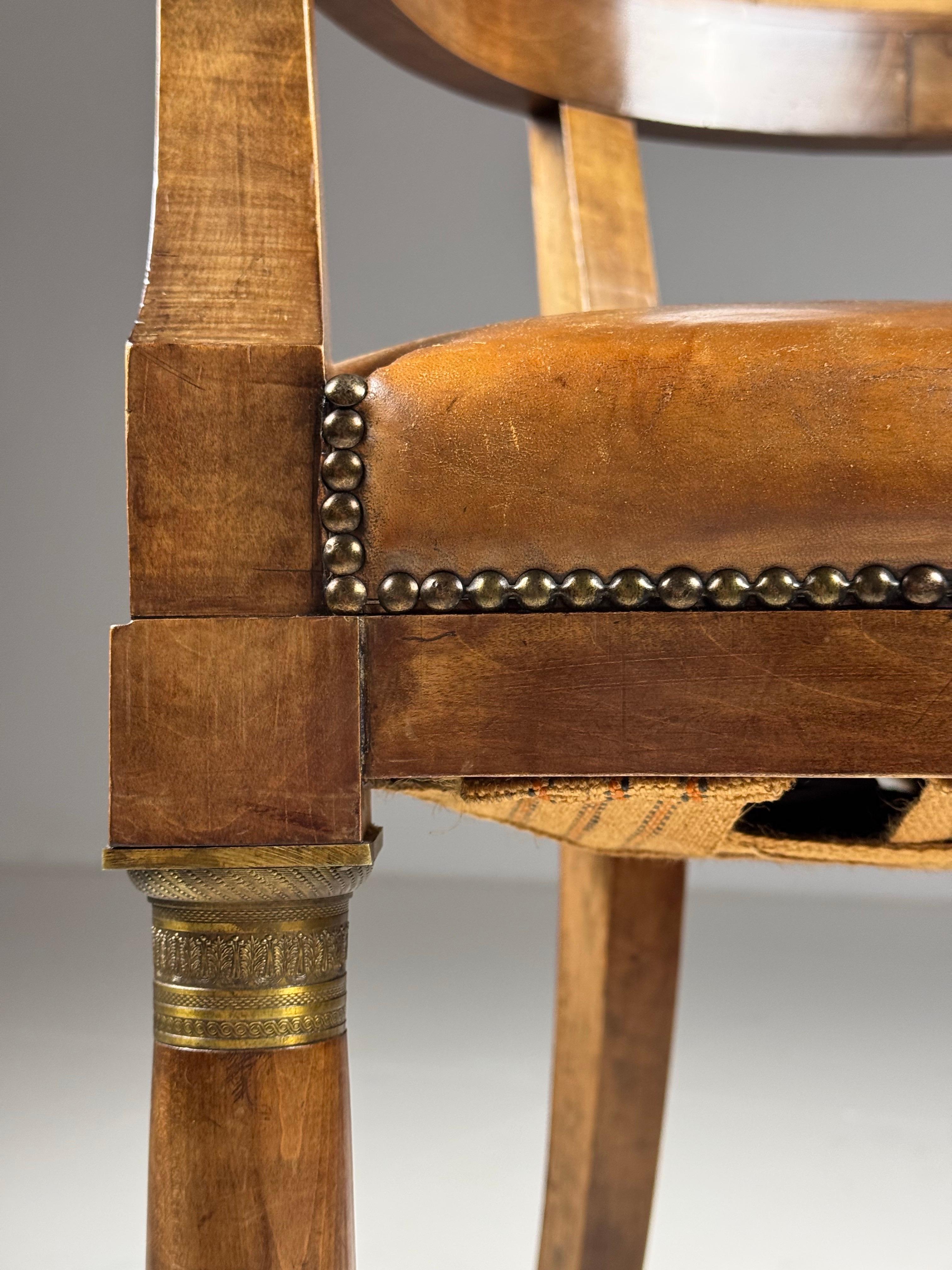 Empire Mahogany Desk Chair 19th Century For Sale 7