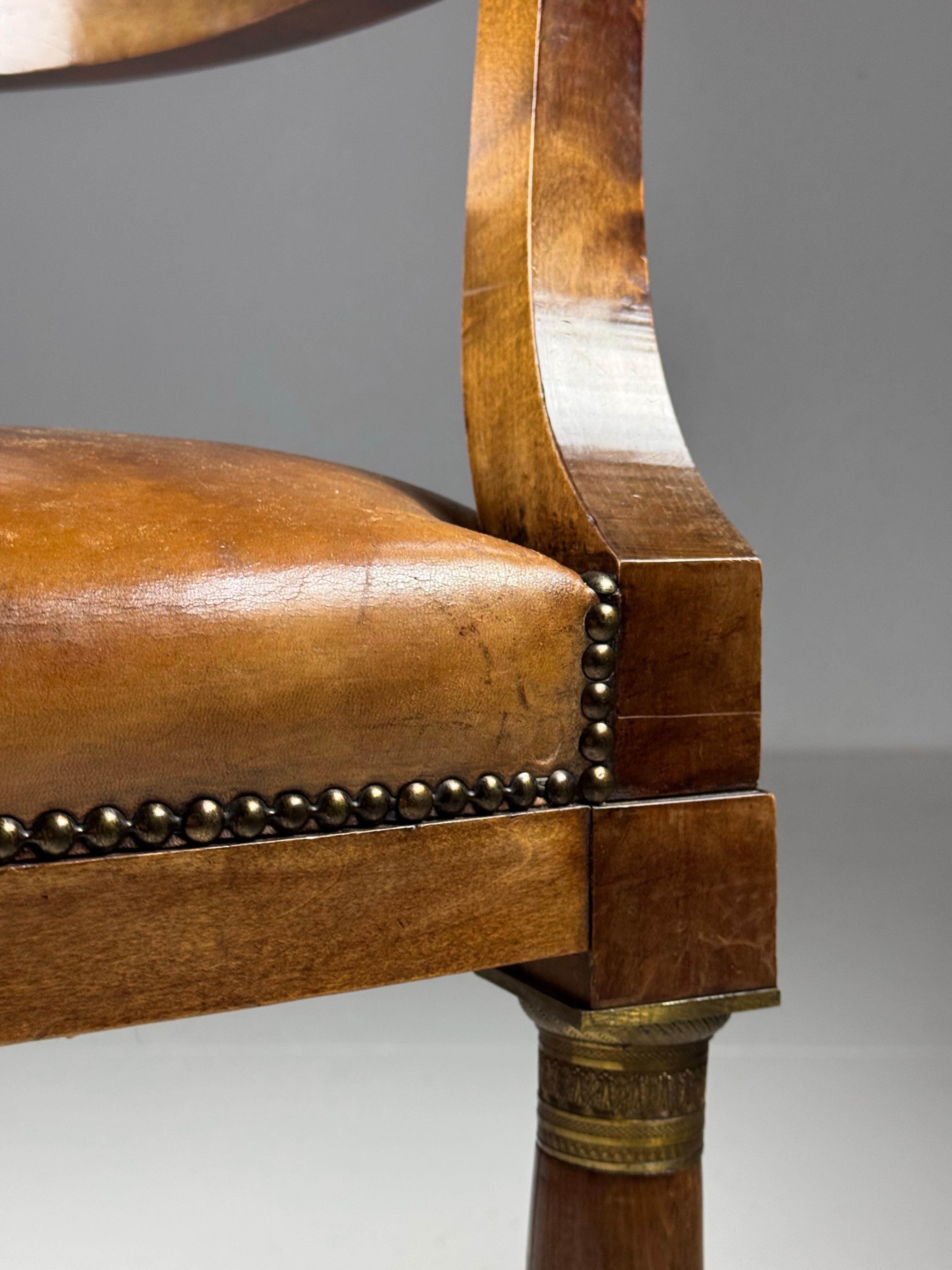 Empire Mahogany Desk Chair 19th Century For Sale 9