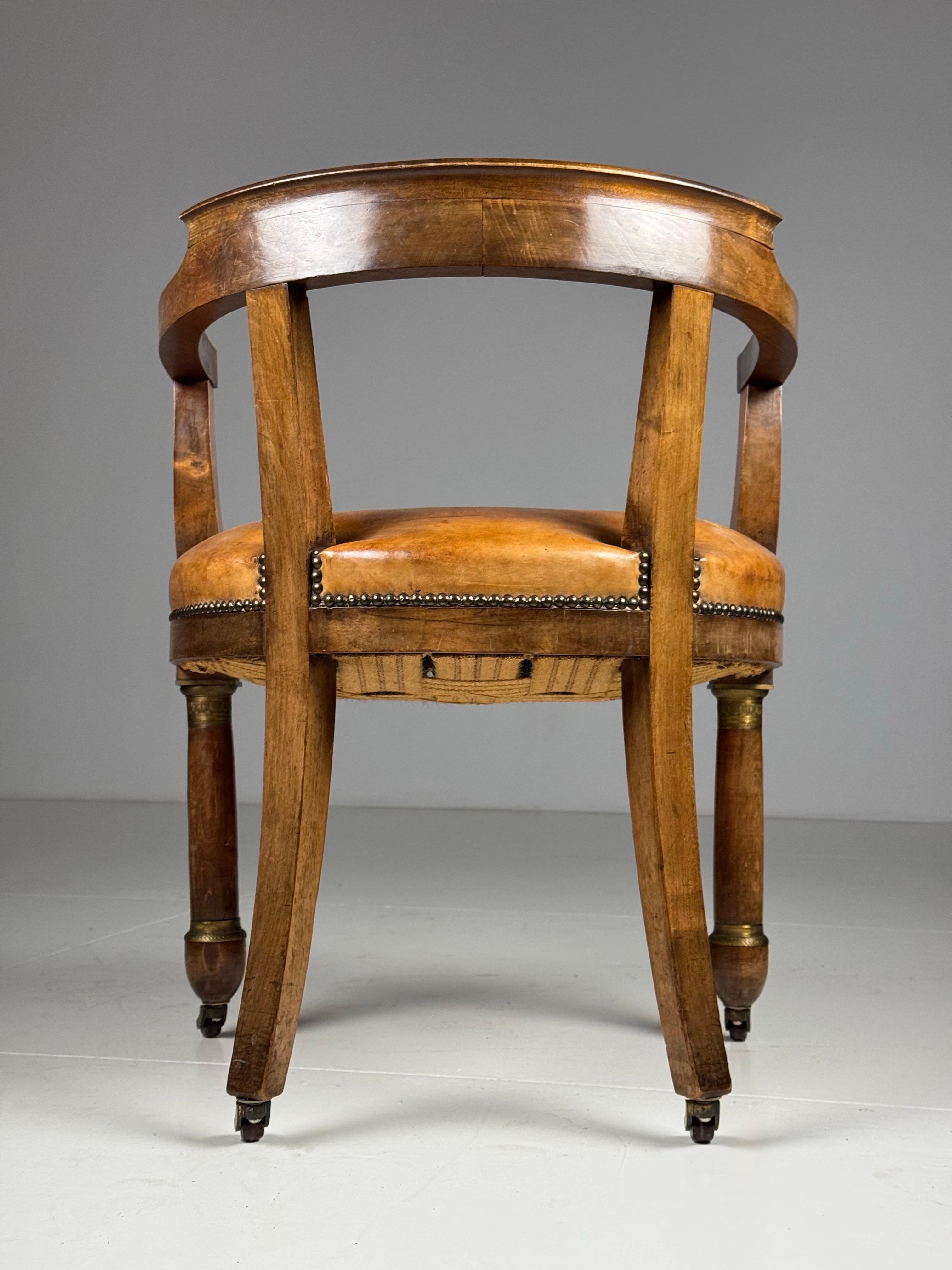 Empire Mahogany Desk Chair 19th Century For Sale 10