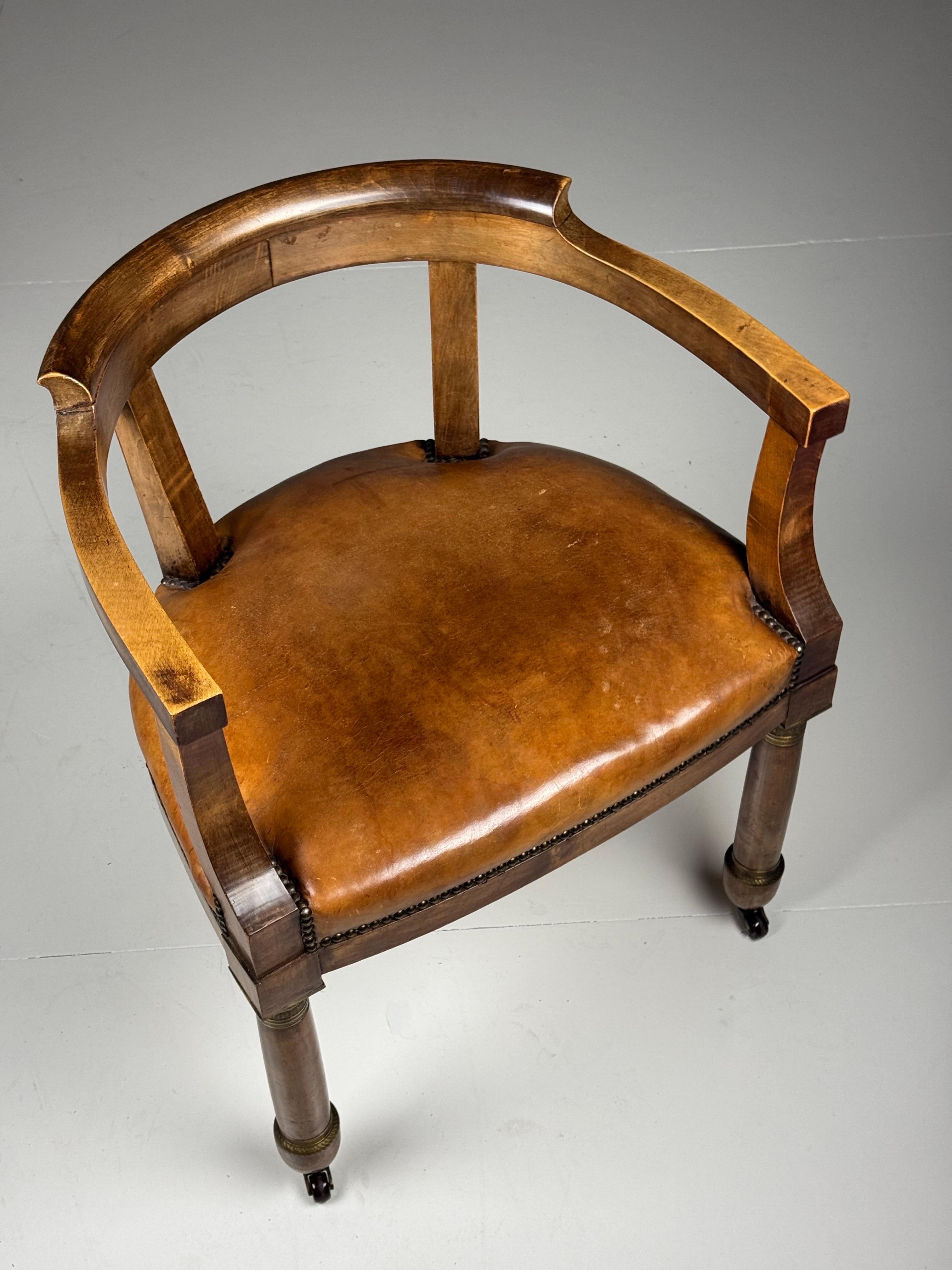 Empire Mahogany Desk Chair 19th Century For Sale 11