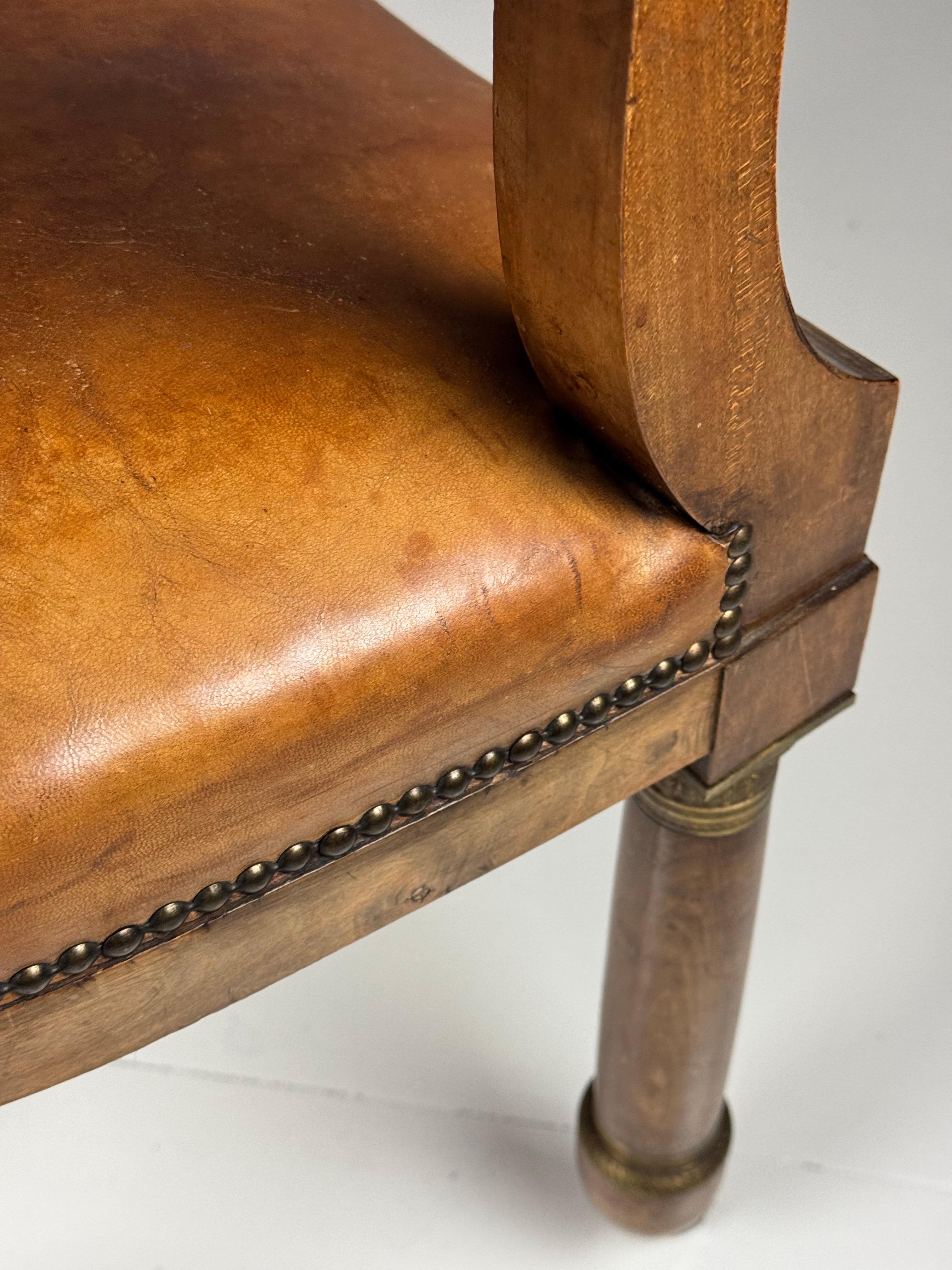 Empire Mahogany Desk Chair 19th Century For Sale 3
