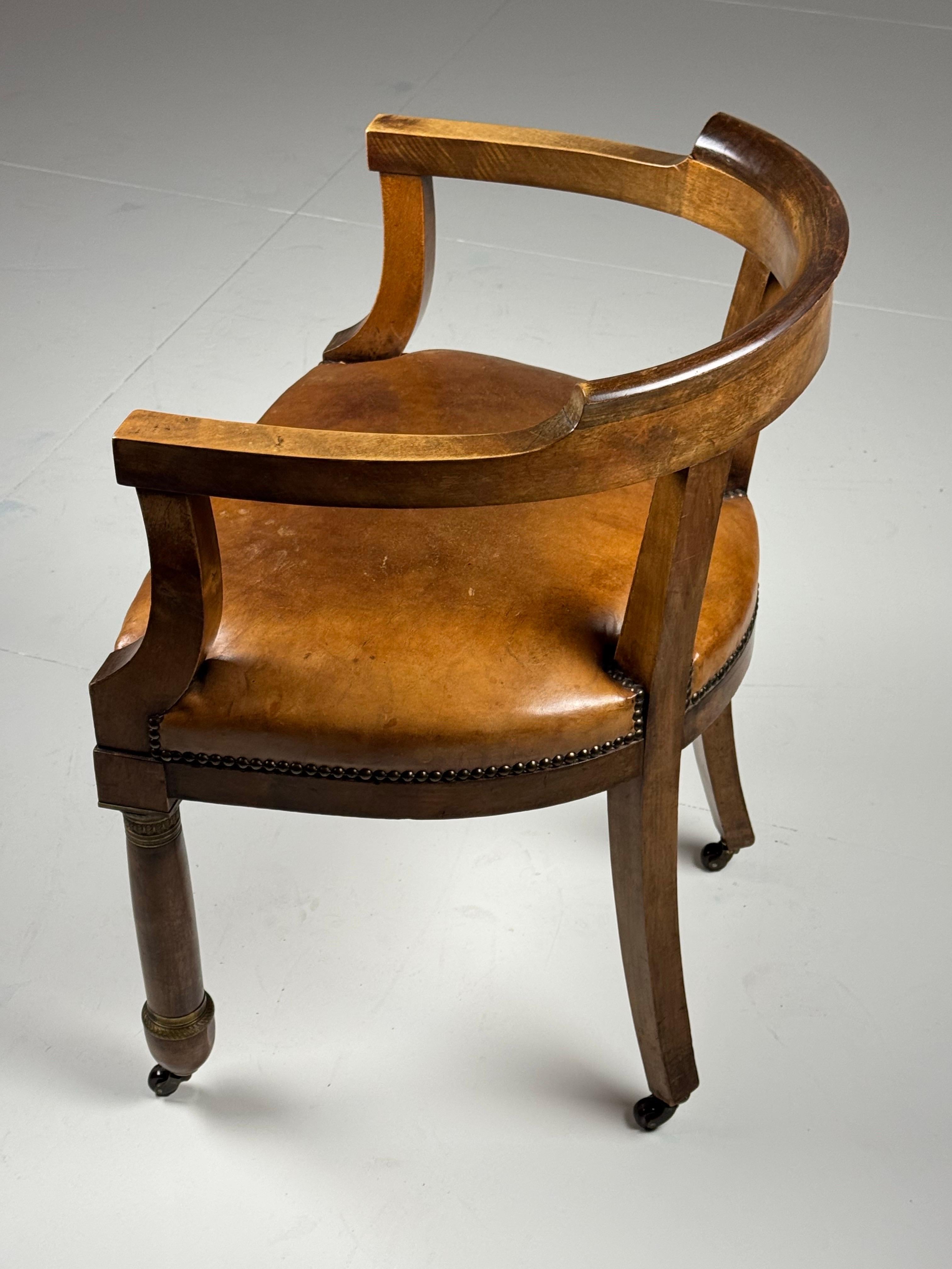Empire Mahogany Desk Chair 19th Century For Sale 4