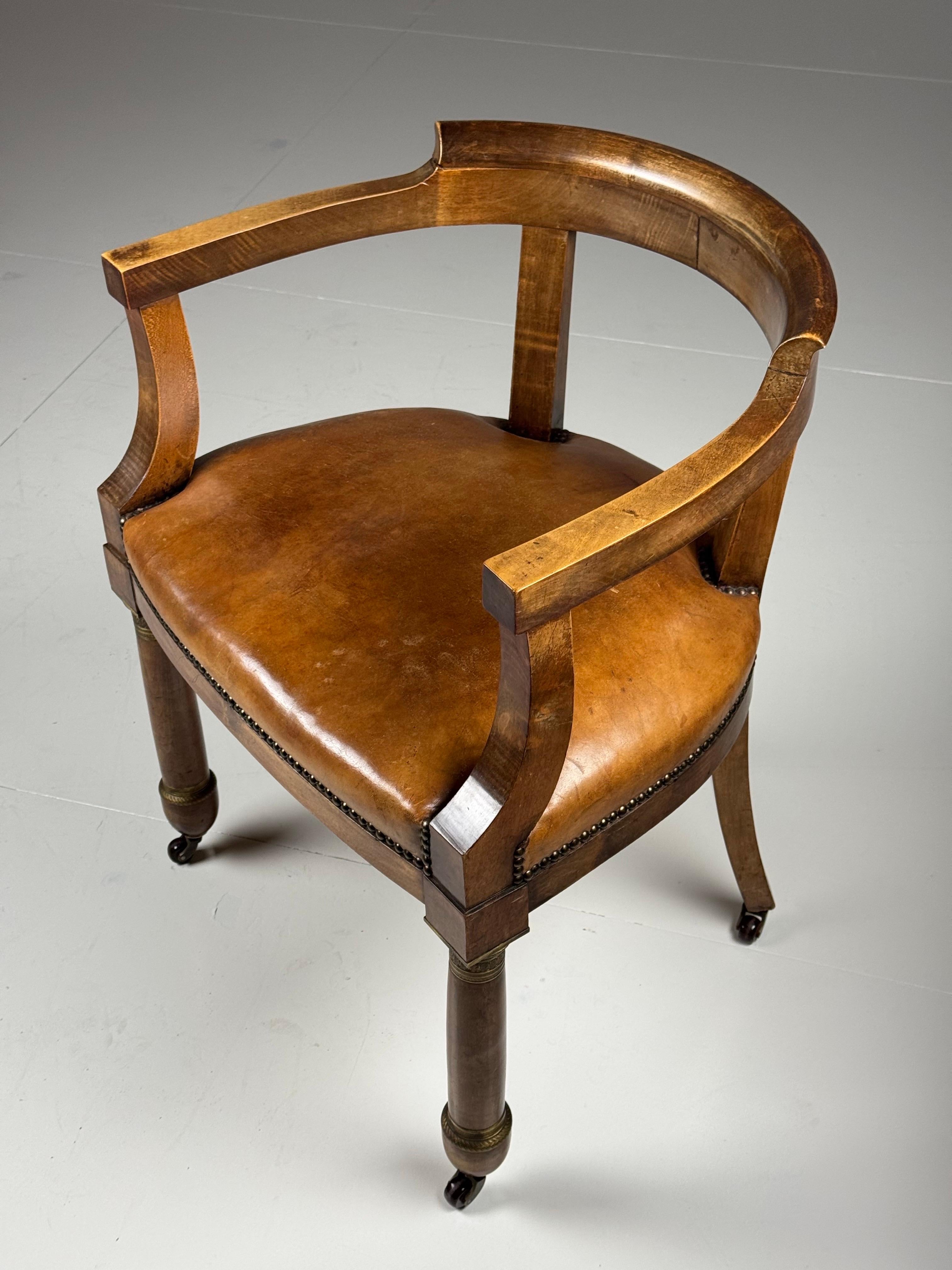 Empire Mahogany Desk Chair 19th Century For Sale 6