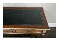 Empire Mahogany Desk With Hunter Green Leather Top, Circa 1930