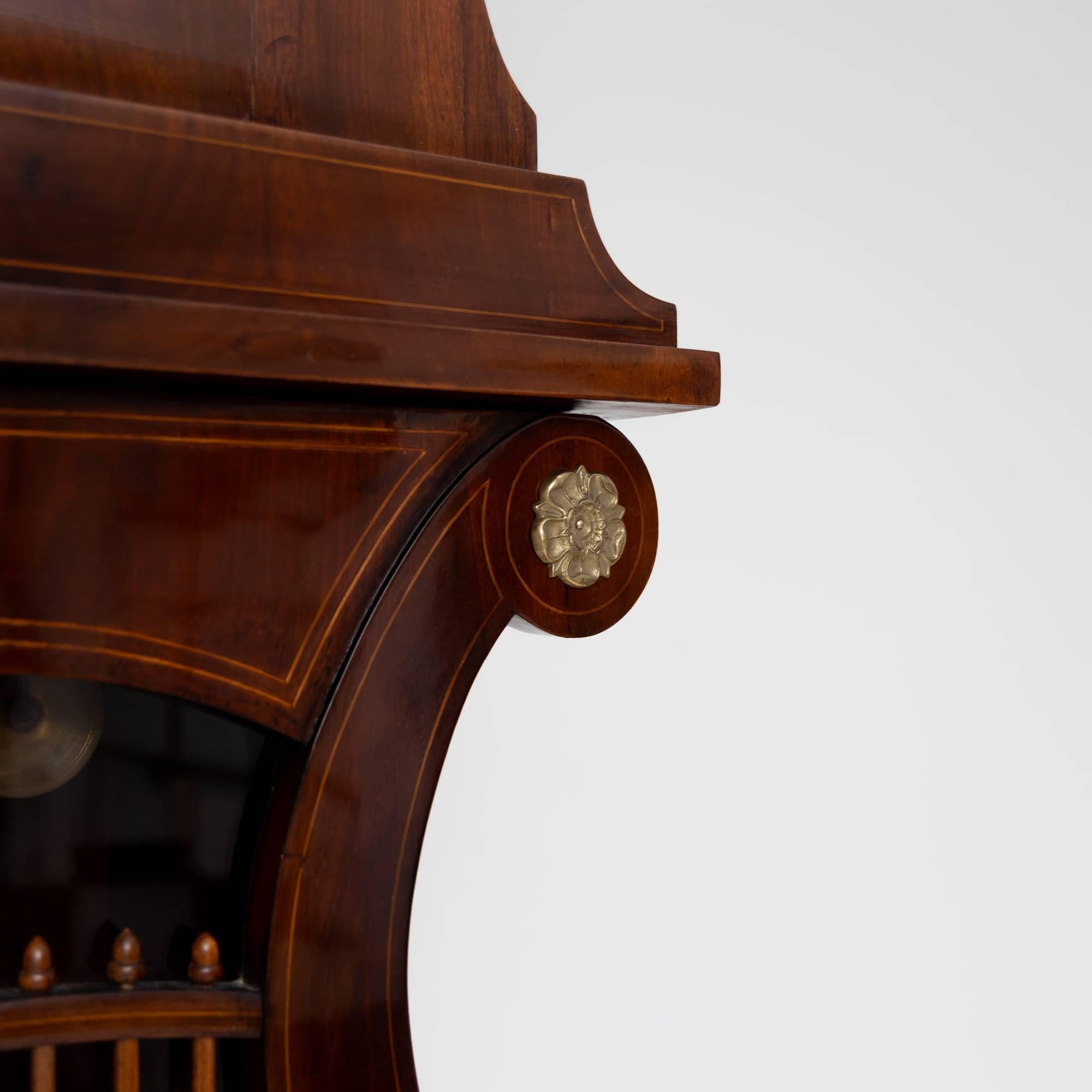 Enamel Empire Mahogany Grandfather Clock, early 19th Century For Sale