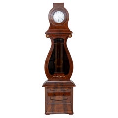 Horloge de grand-père Empire en acajou, début du 19e siècle