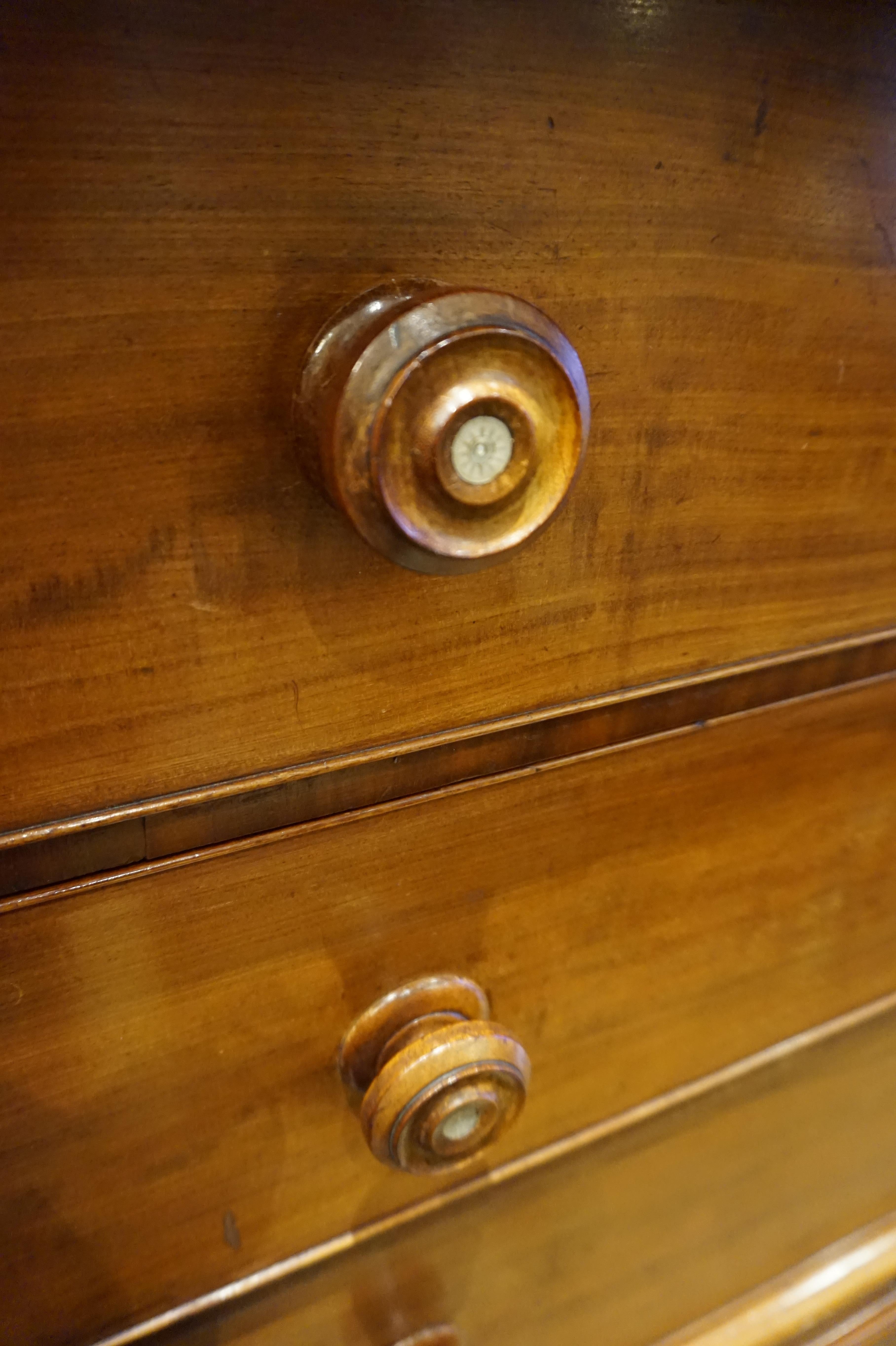 Mid-19th Century Empire Mahogany Highboy Dresser Unrestored