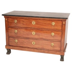 Empire Mahogany Marble Top Chest of Drawers