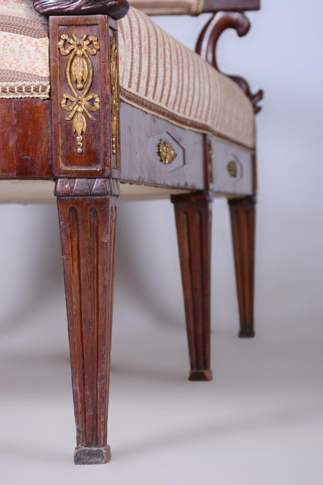 Empire Mahogany Sofa, Restored, Original Upholstery, France, 1860s For Sale 10